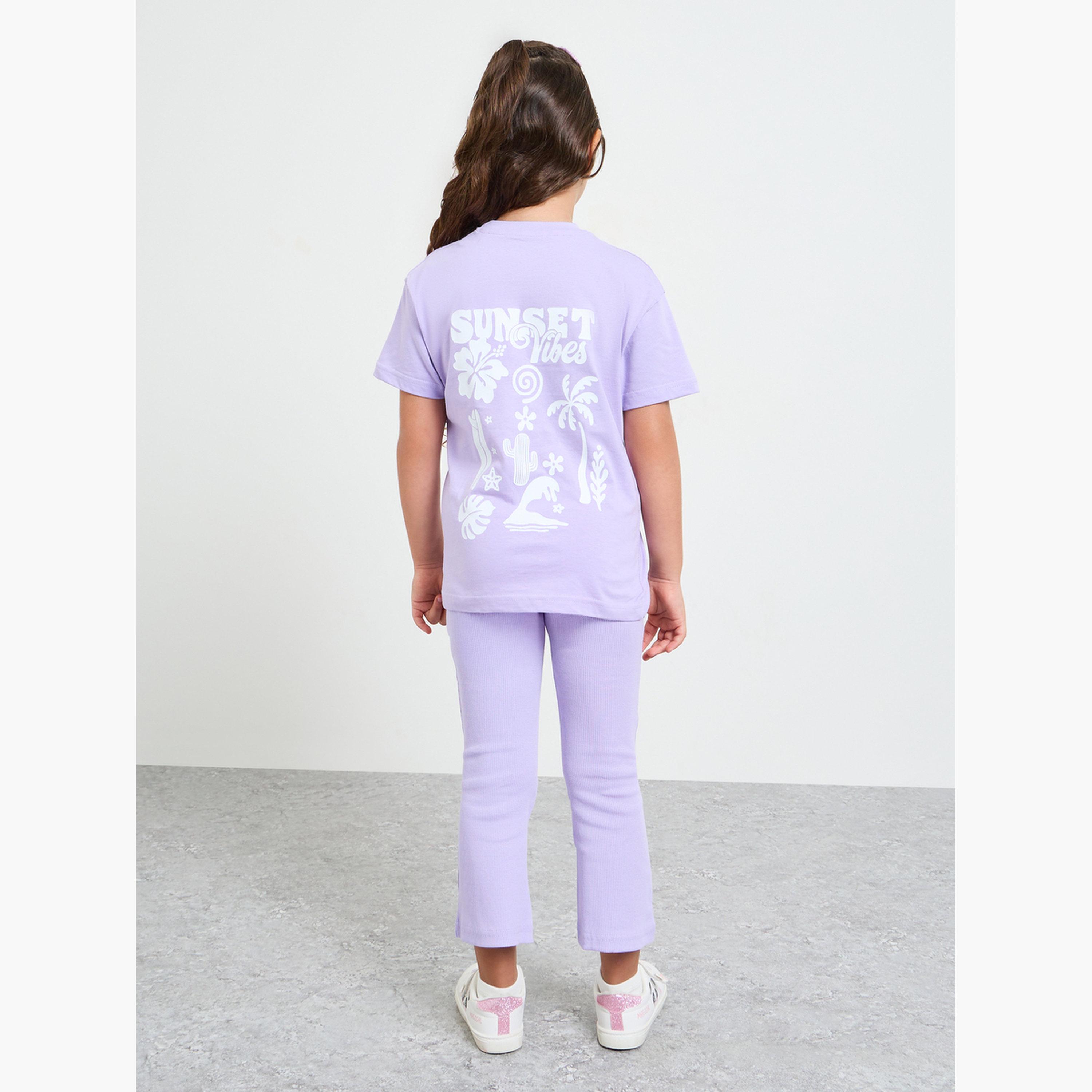 Styli Girls Graphic Print Oversized T-Shirt and Leggings Set-girls-clothing-setsandcoords-image-4