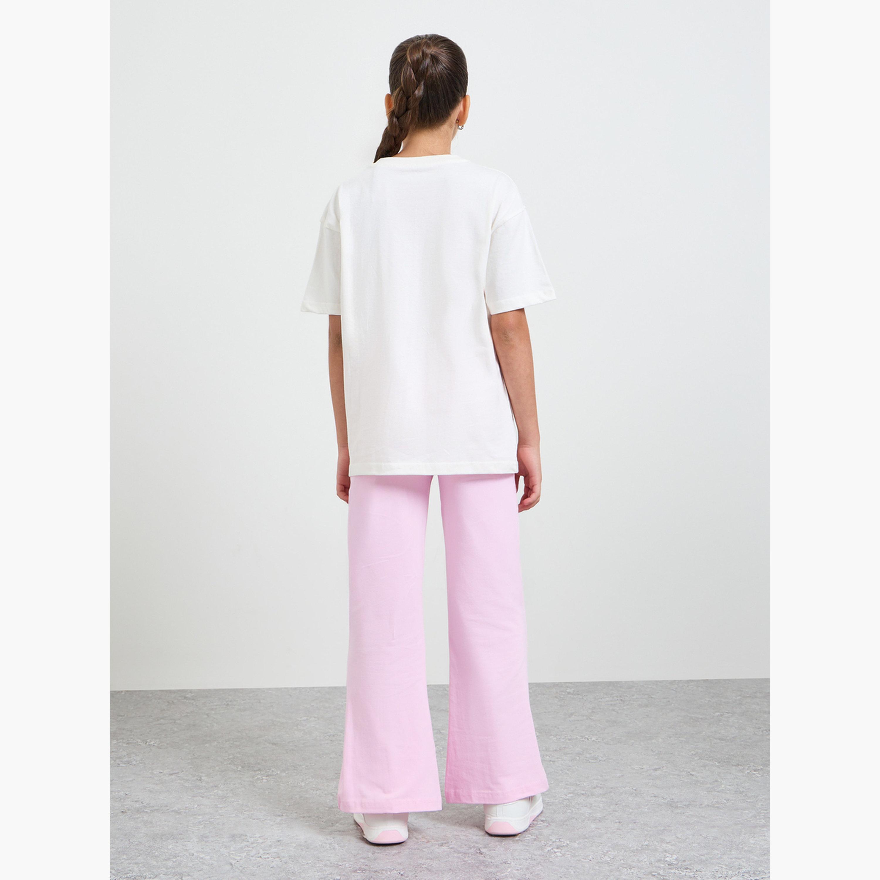 Styli Teen Girls Oversized T-Shirt and Flared Leggings Set-girls-clothing-setsandcoords-image-3