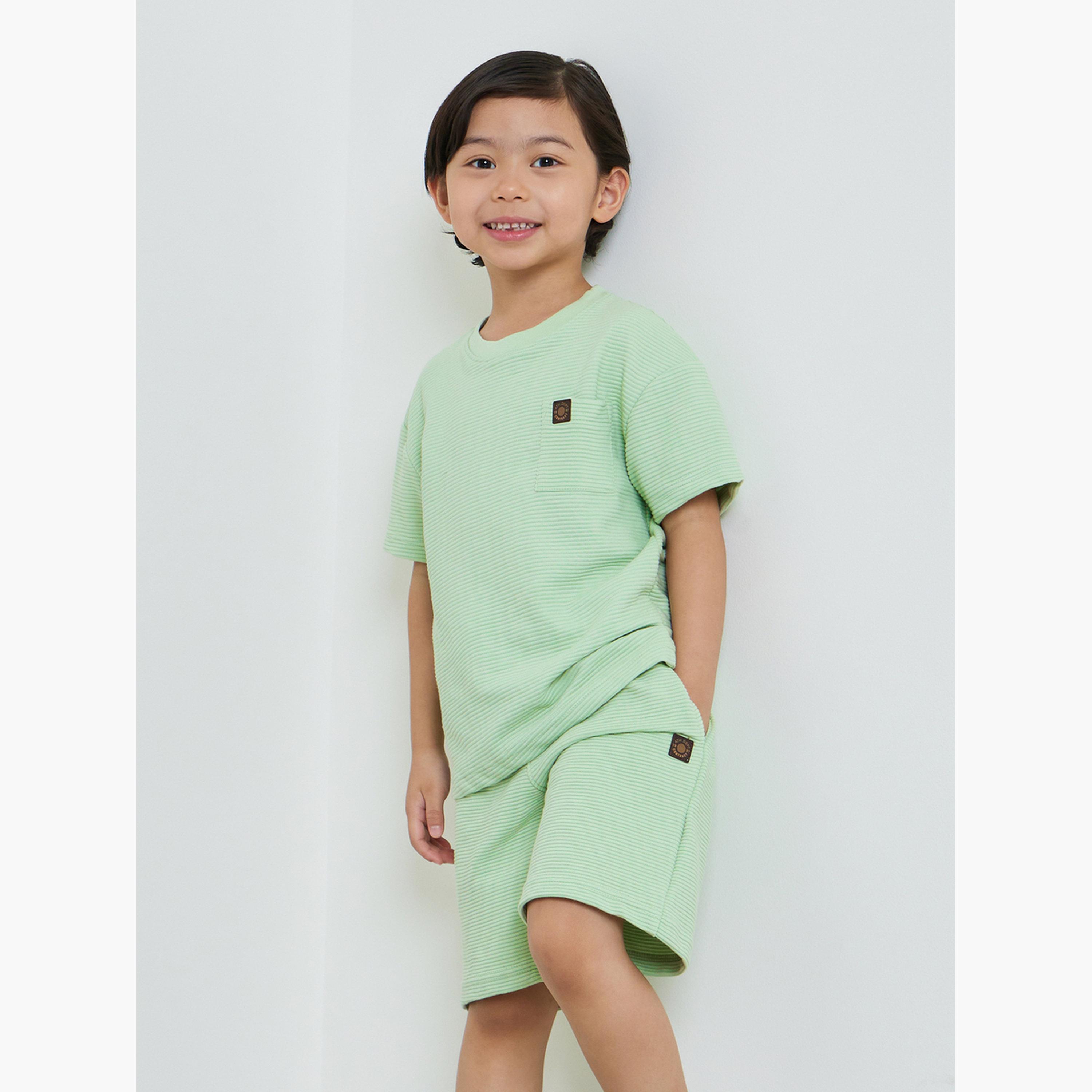 Styli Boys Textured Oversized T-Shirt and Shorts Set-boys-clothing-setsandcoords-image-1