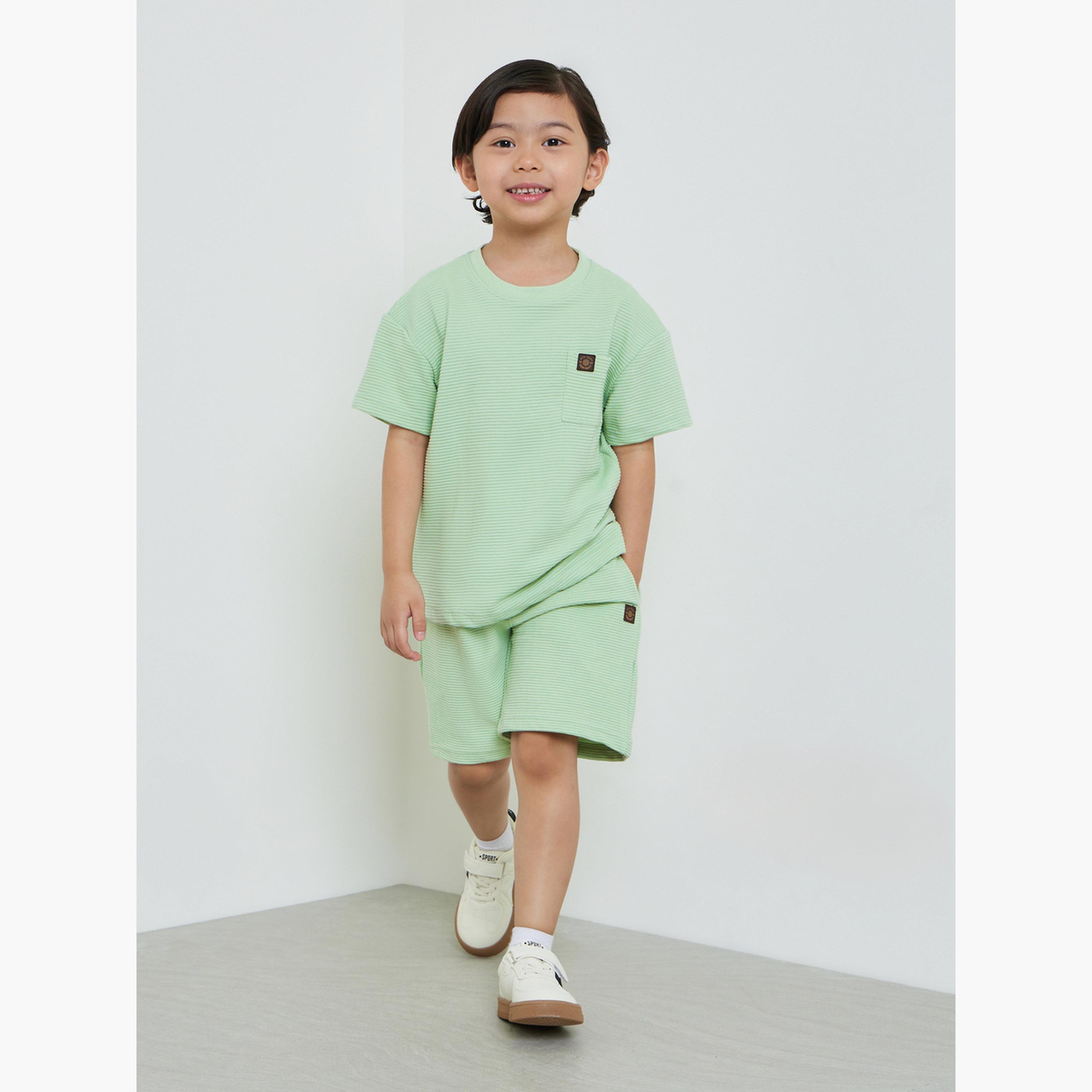 Styli Boys Textured Oversized T-Shirt and Shorts Set-boys-clothing-setsandcoords-image-2