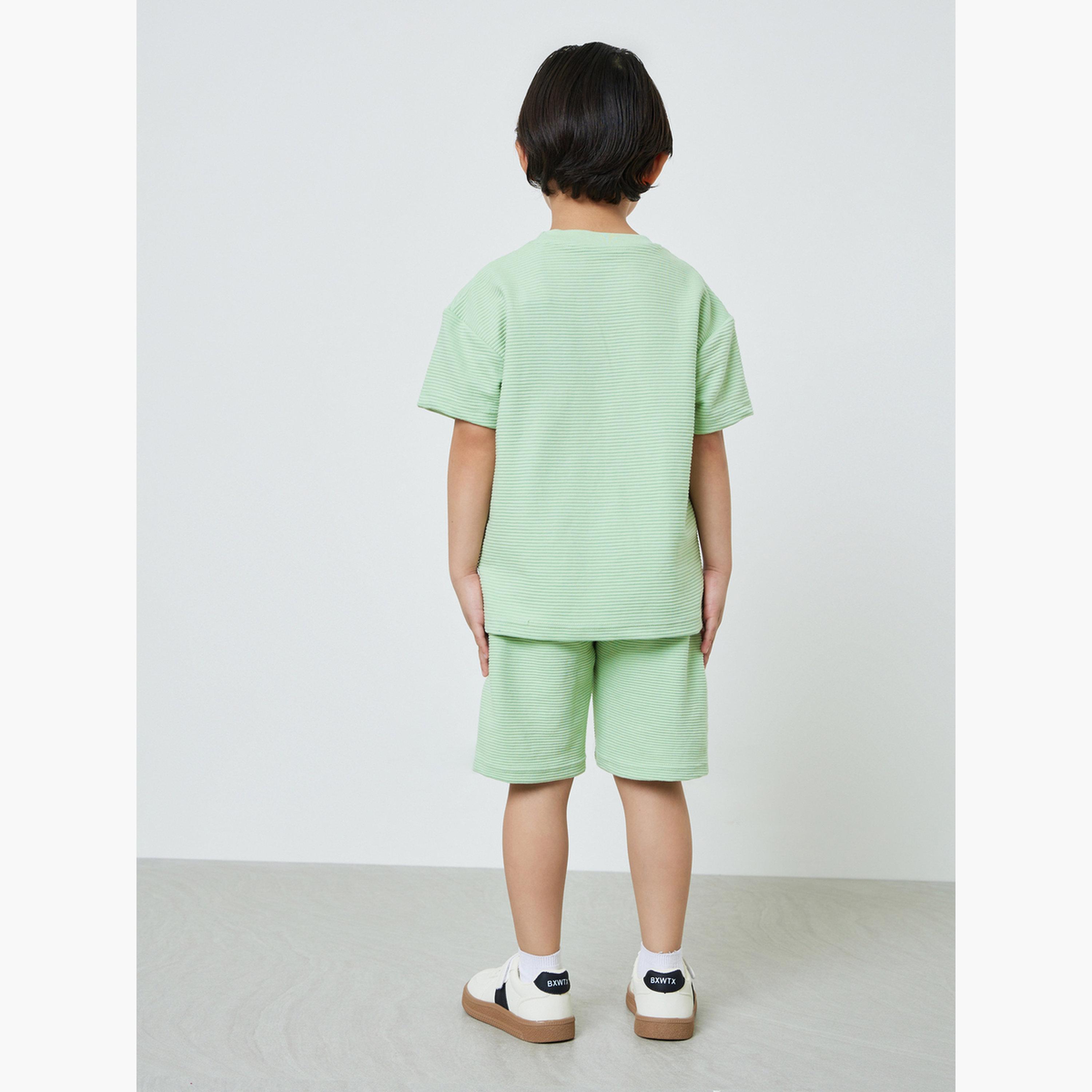 Styli Boys Textured Oversized T-Shirt and Shorts Set-boys-clothing-setsandcoords-image-3