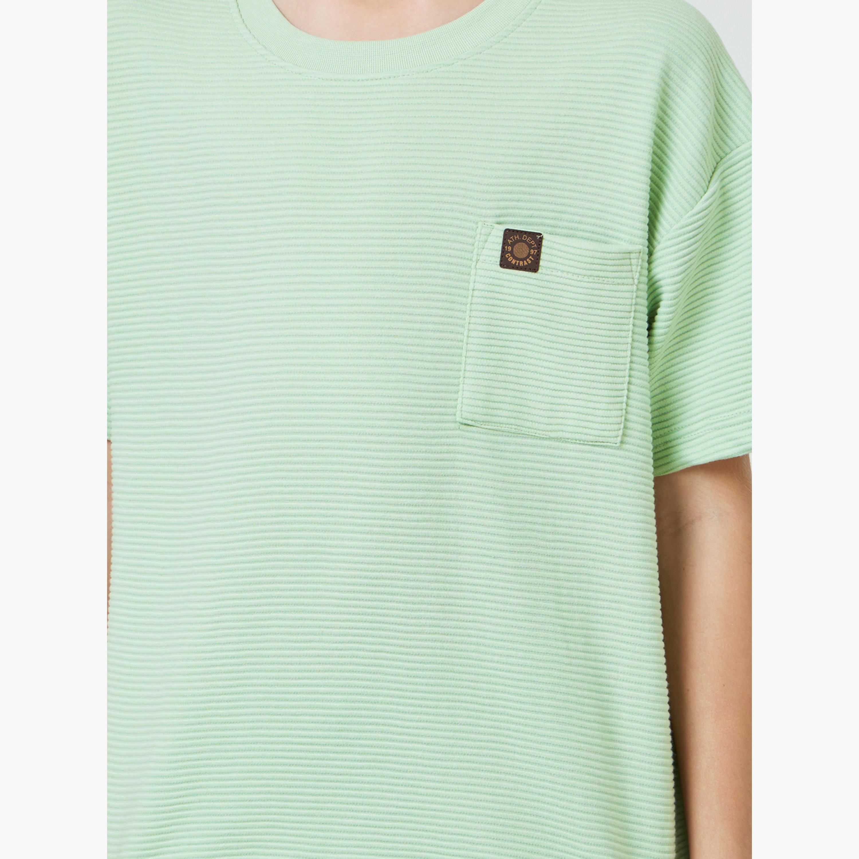 Styli Teen Boys Textured Oversized T-Shirt and Shorts Set-boys-clothing-setsandcoords-image-6
