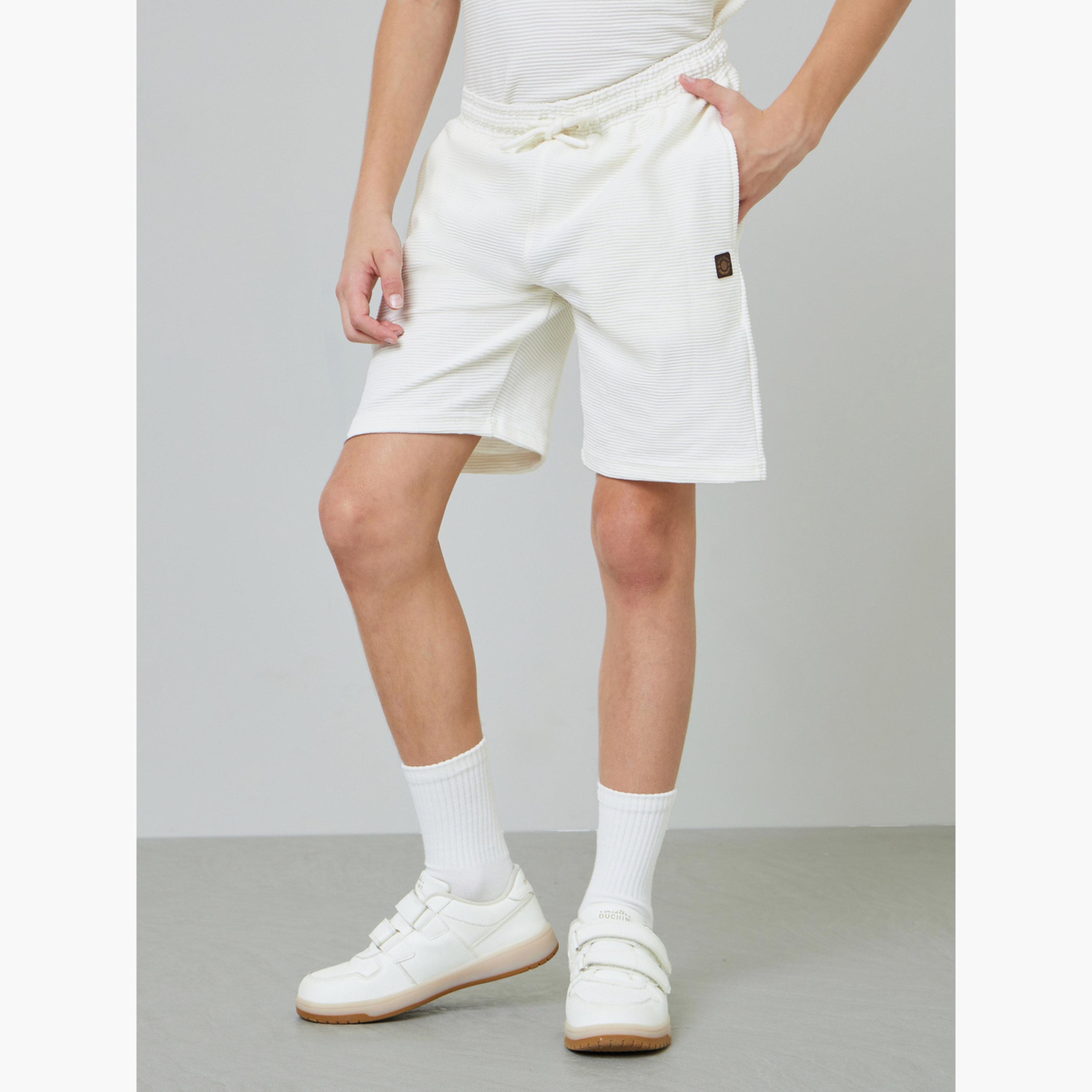 Styli Teen Boys Textured Oversized T-Shirt and Shorts Set-boys-clothing-setsandcoords-image-4