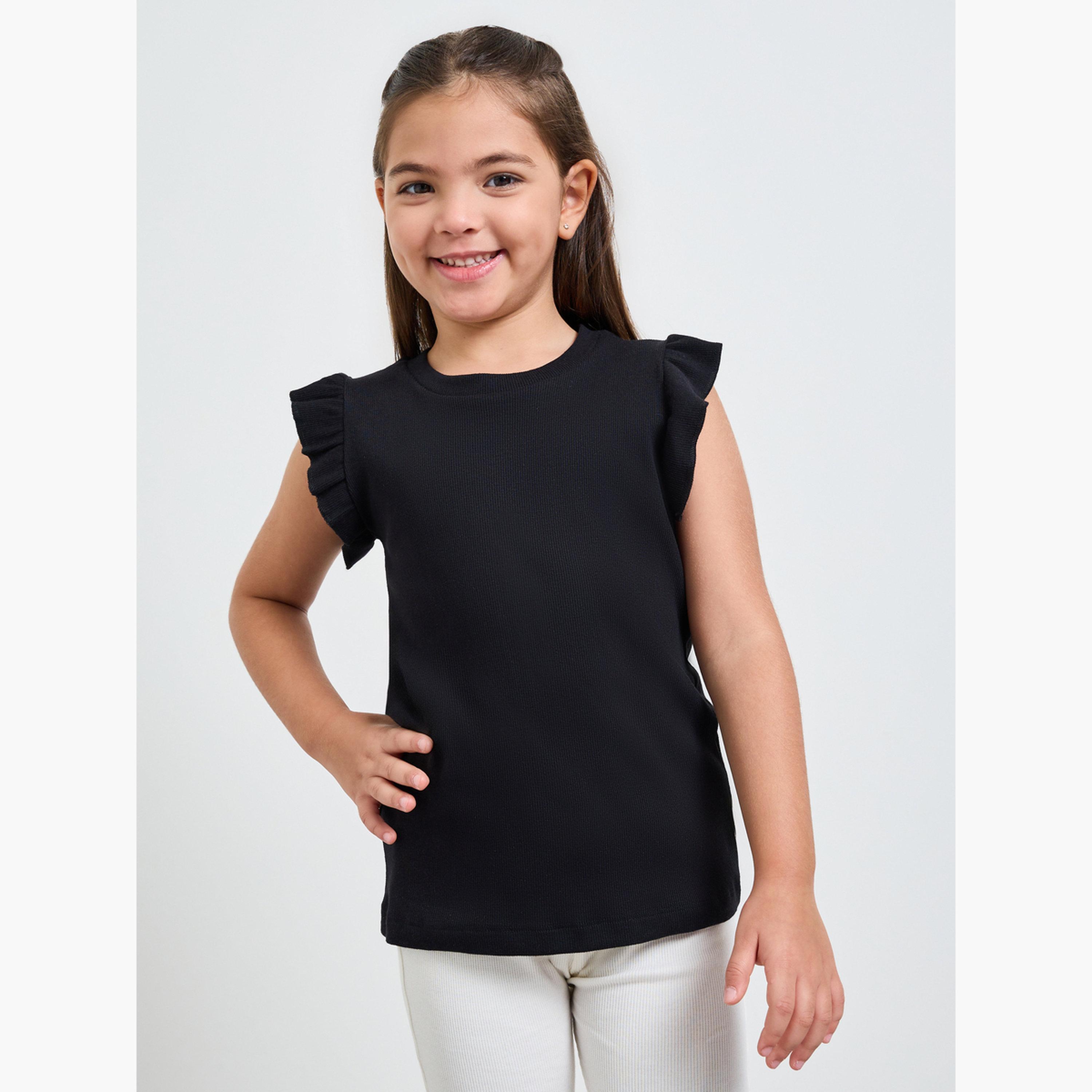 عبوة من 2 - تيشيرت بياقة دائرية وأكمام بكشكش-girls-clothing-tshirts-image-5