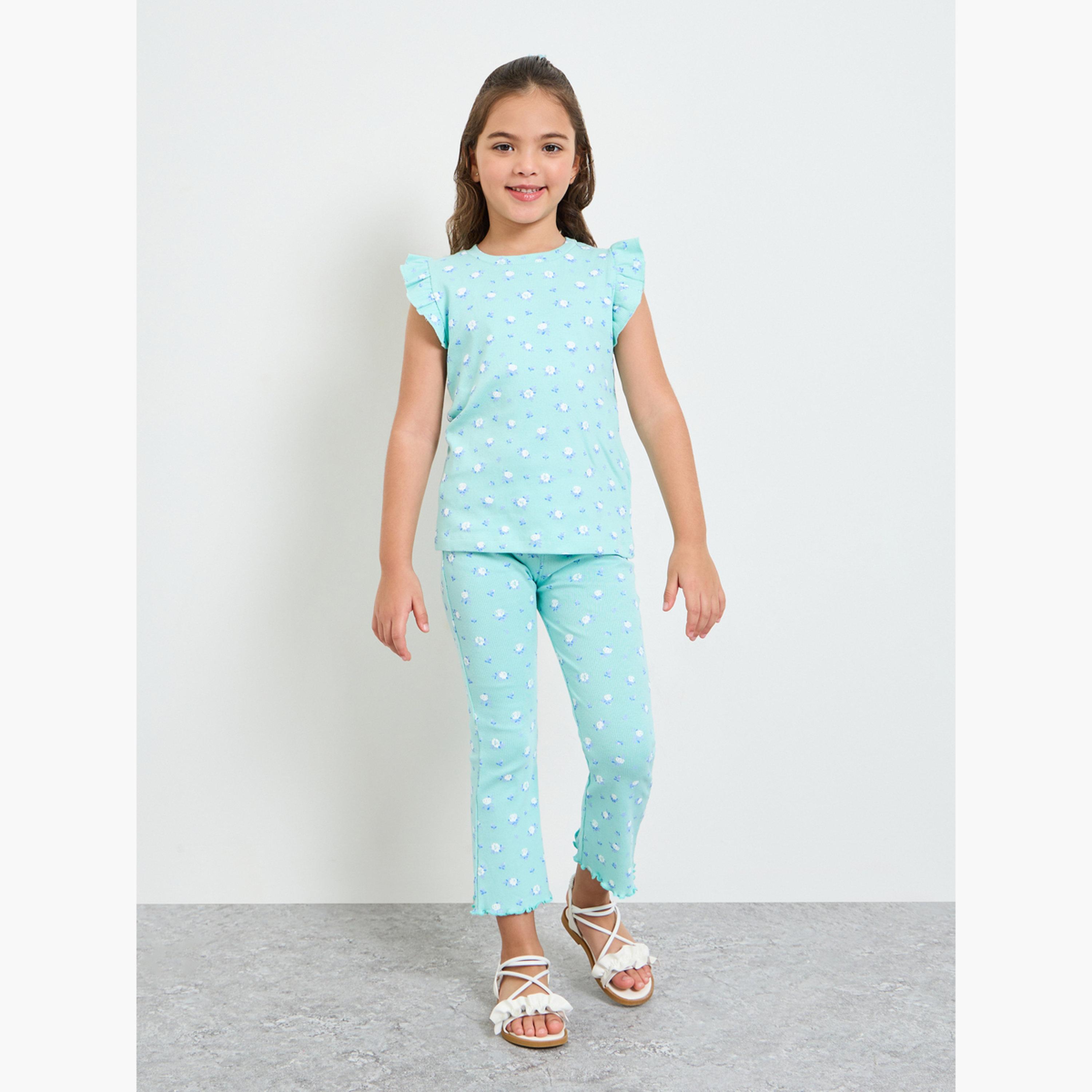 عبوة من 2 - تيشيرت بياقة دائرية وأكمام بكشكش-girls-clothing-tshirts-image-3
