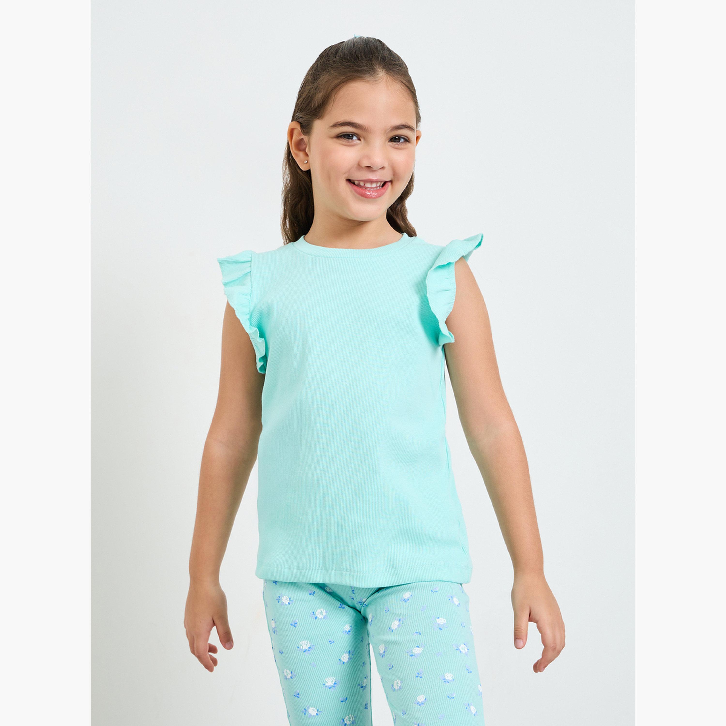 عبوة من 2 - تيشيرت بياقة دائرية وأكمام بكشكش-girls-clothing-tshirts-image-4