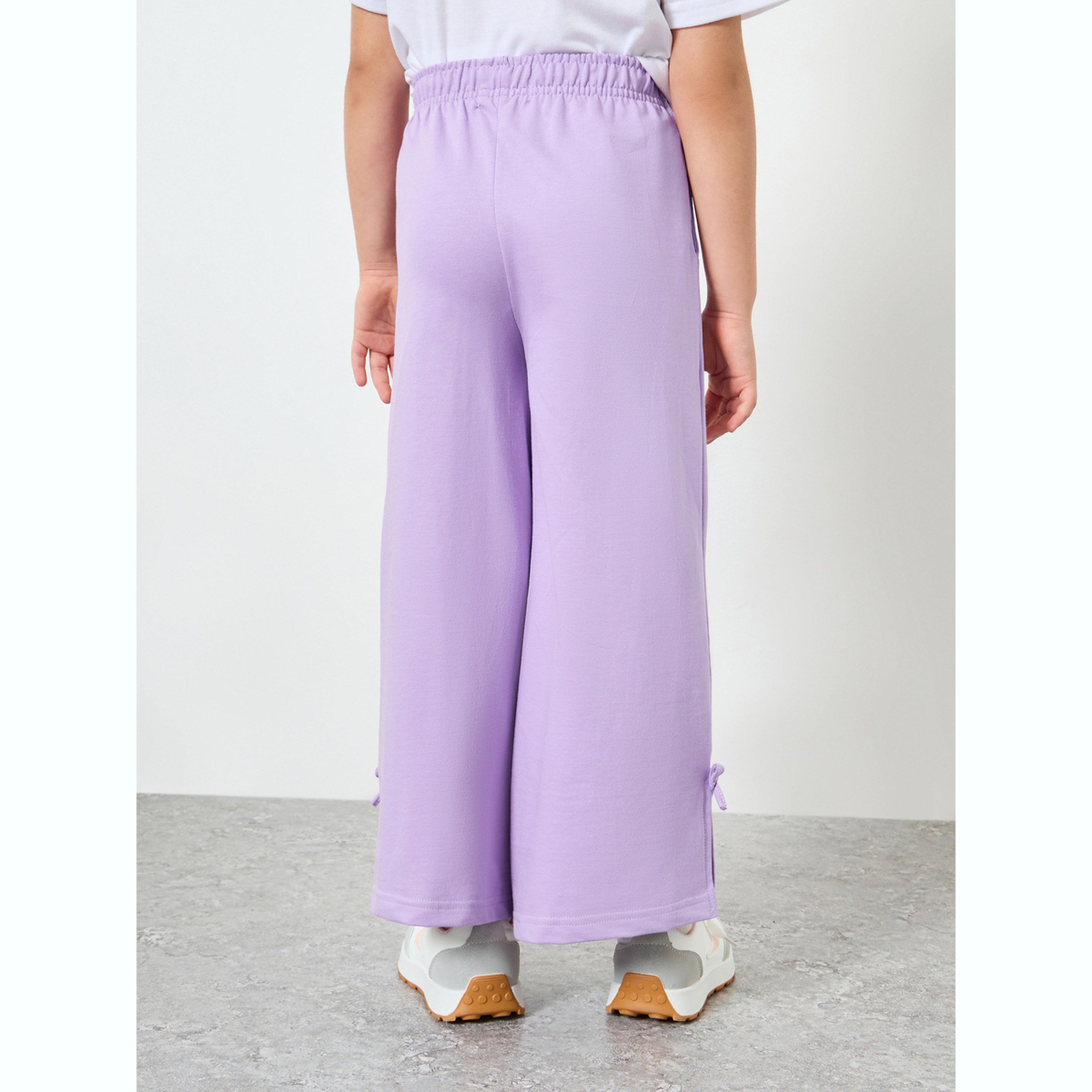 جوغر بأرجل واسعة وتفاصيل عقدة-girls-clothing-bottoms-joggersandtrackpants-image-4