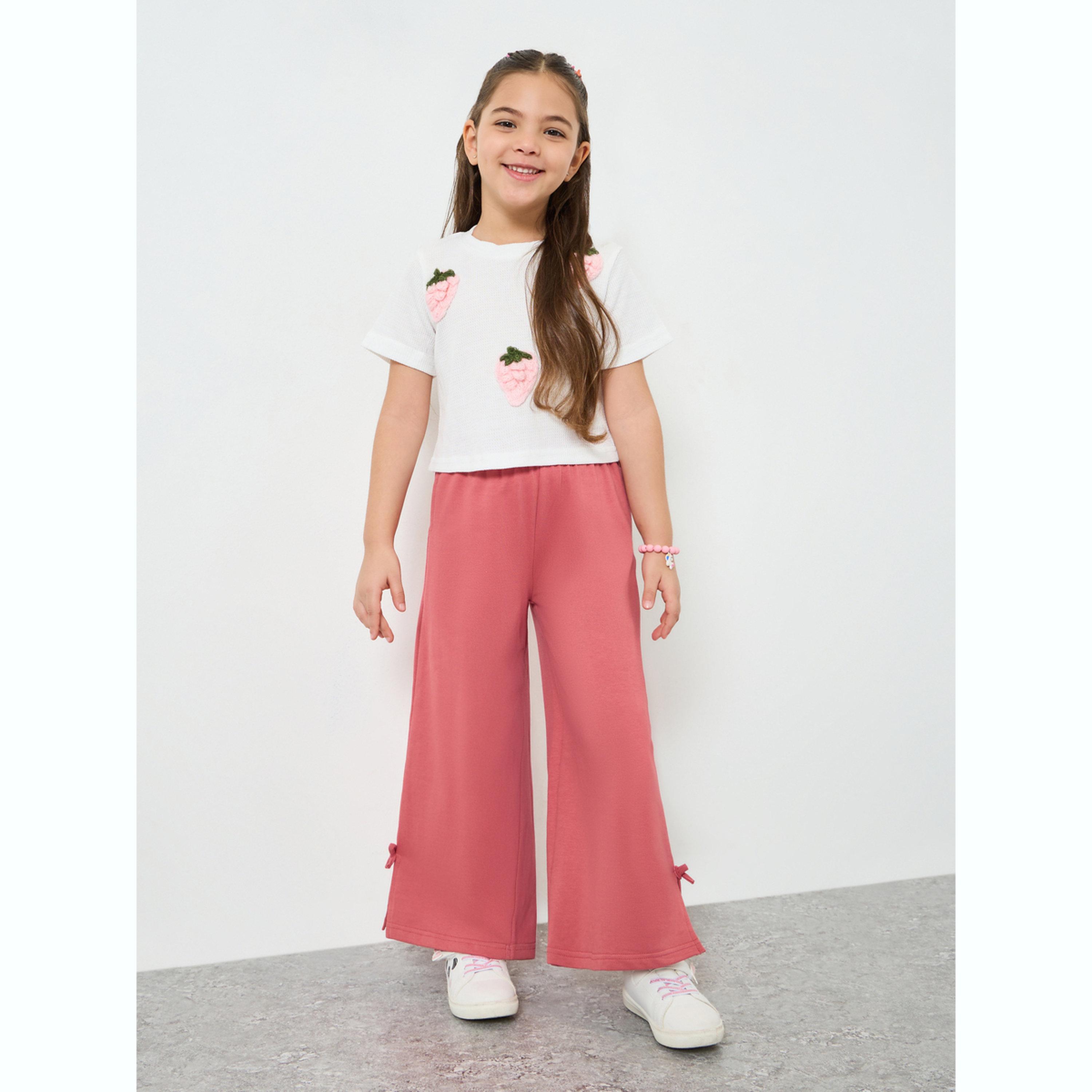 جوغر بأرجل واسعة وتفاصيل عقدة-girls-clothing-bottoms-joggersandtrackpants-image-2