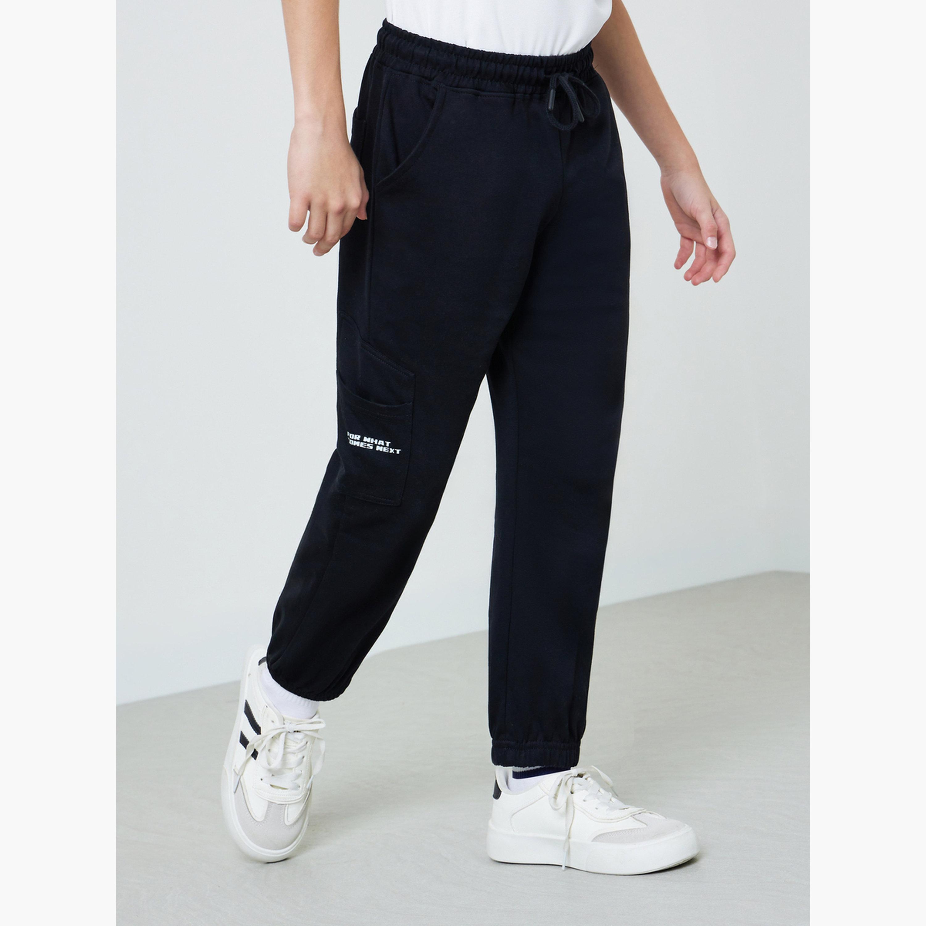 Styli Teen Boys Solid Joggers with Pocket-boys-clothing-bottoms-joggersandtrackpants-image-1