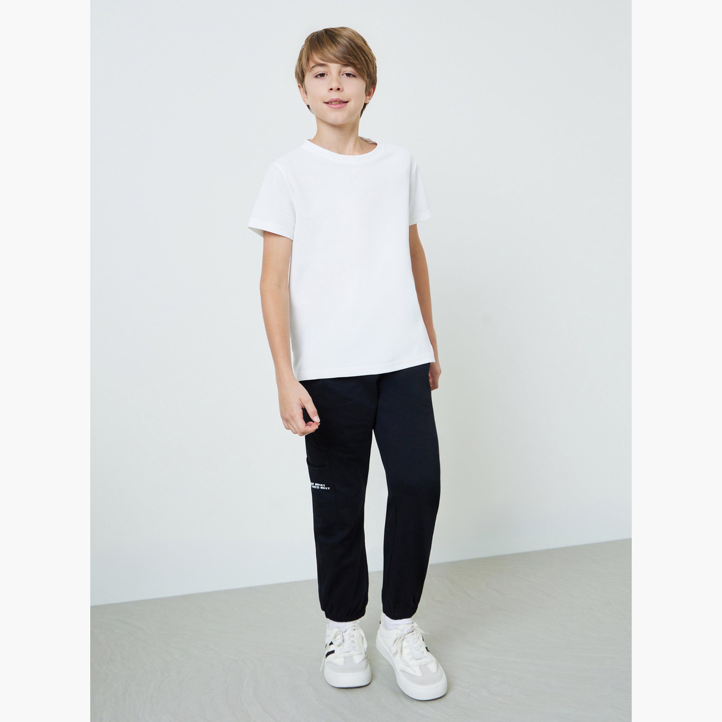 Styli Teen Boys Solid Joggers with Pocket-boys-clothing-bottoms-joggersandtrackpants-image-2