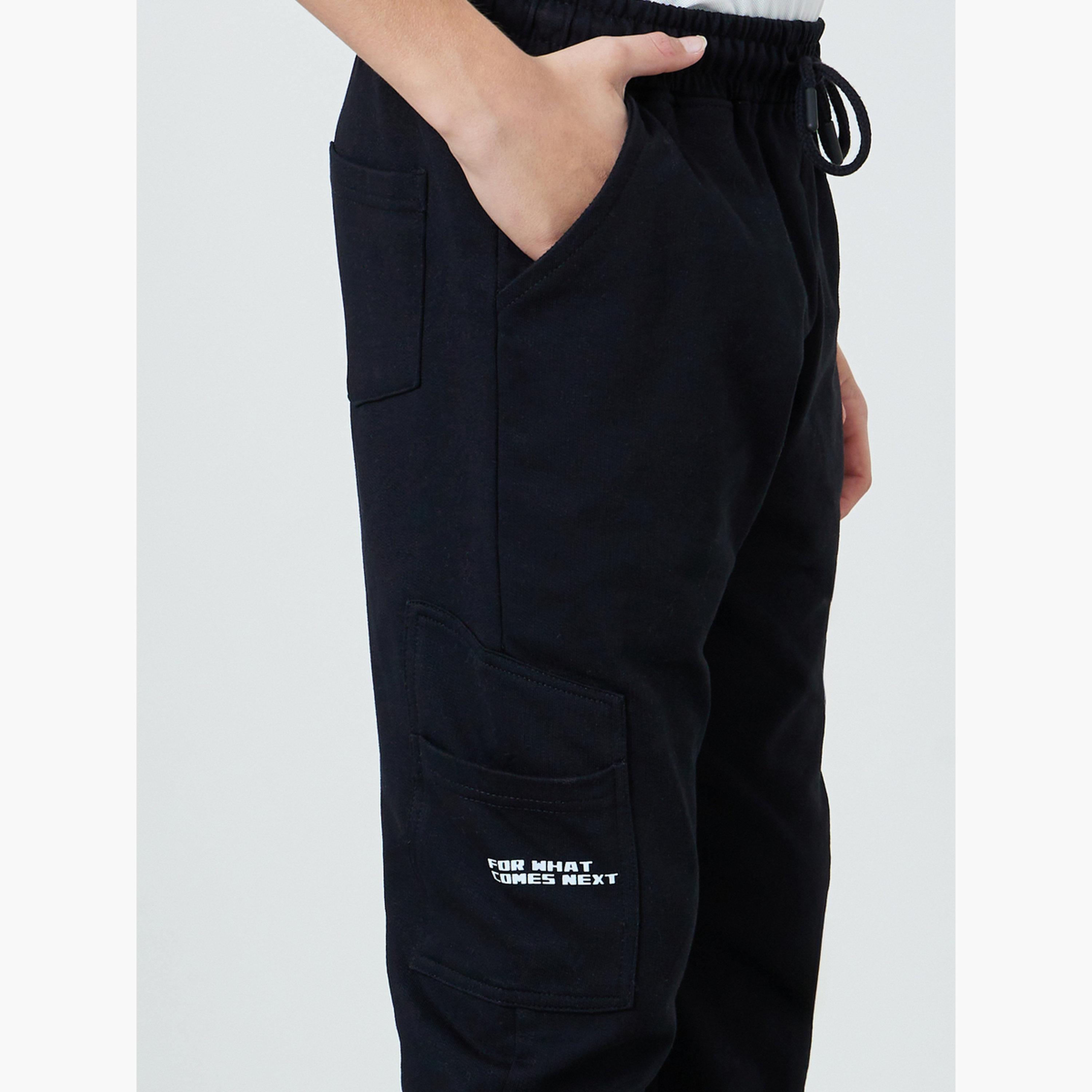 Styli Teen Boys Solid Joggers with Pocket-boys-clothing-bottoms-joggersandtrackpants-image-3