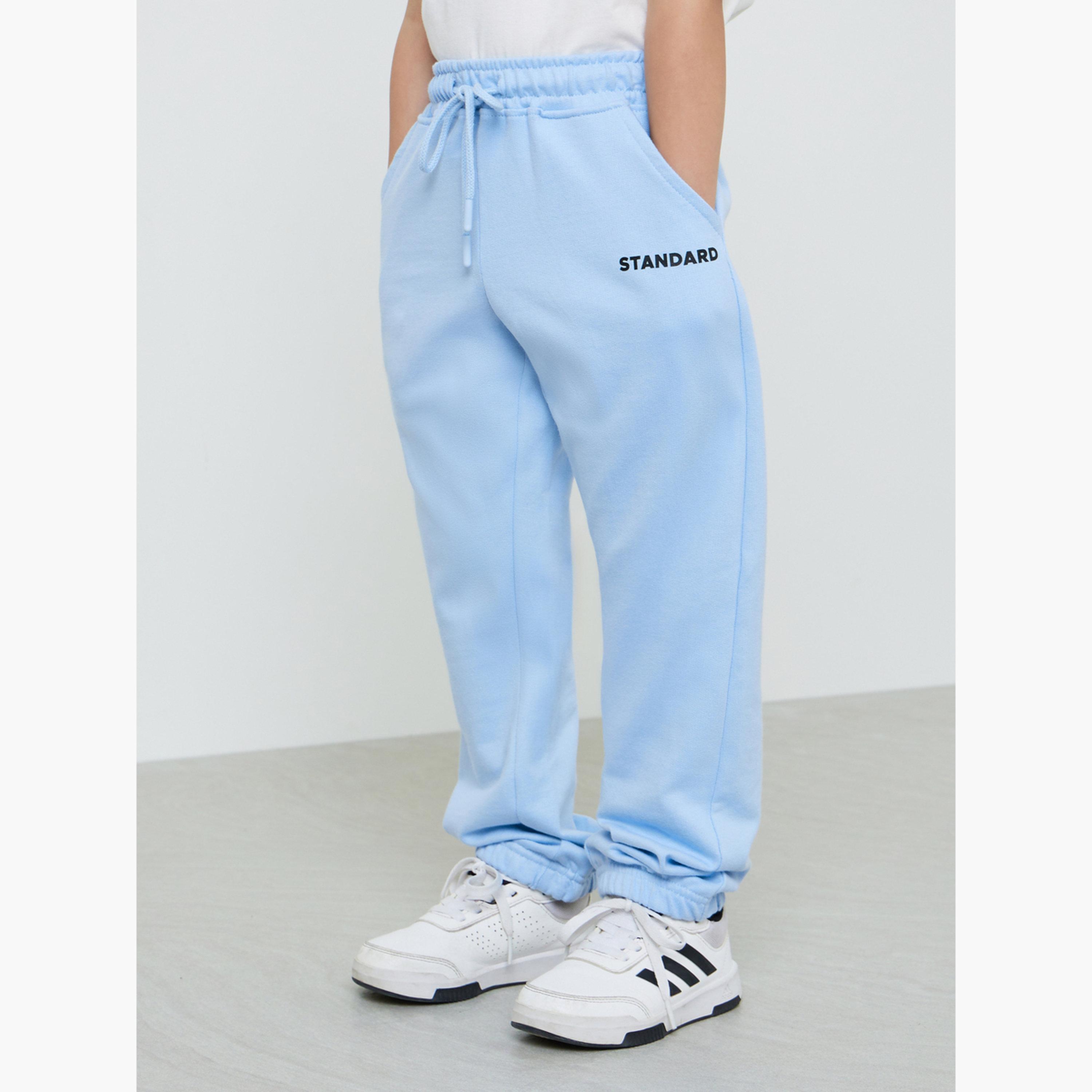 جوغر للأطفال برباط سحب باللون الأزرق الفاتح-boys-clothing-bottoms-joggersandtrackpants-image-1