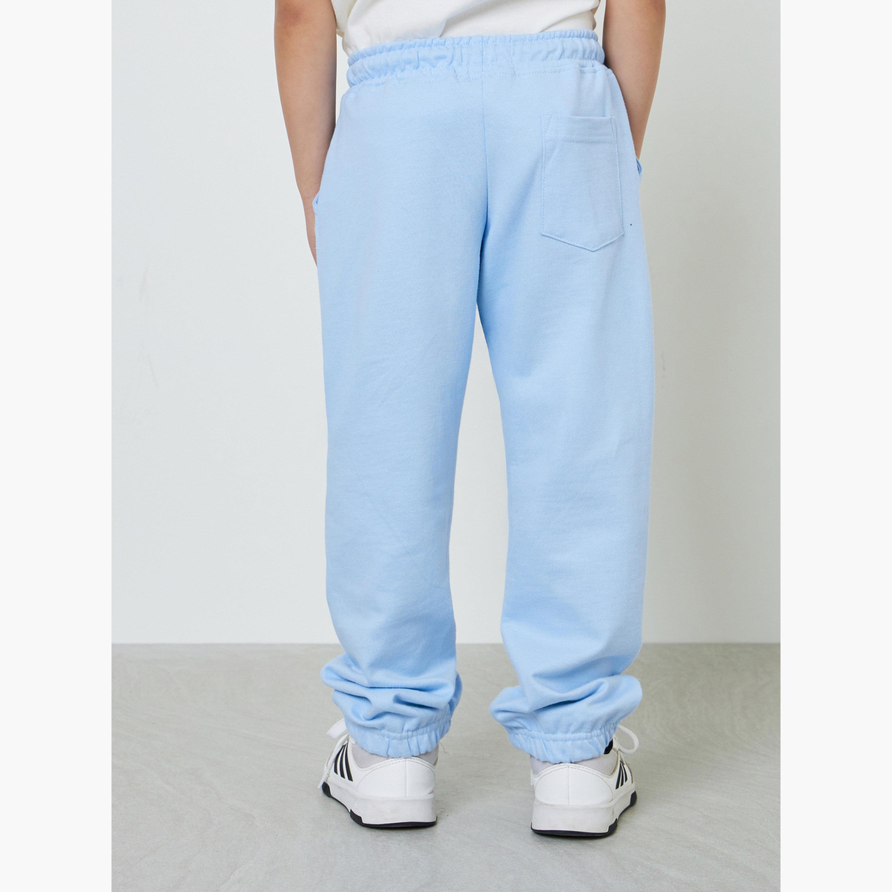 Styli Kids Light Blue Joggers with Drawstring-boys-clothing-bottoms-joggersandtrackpants-image-4