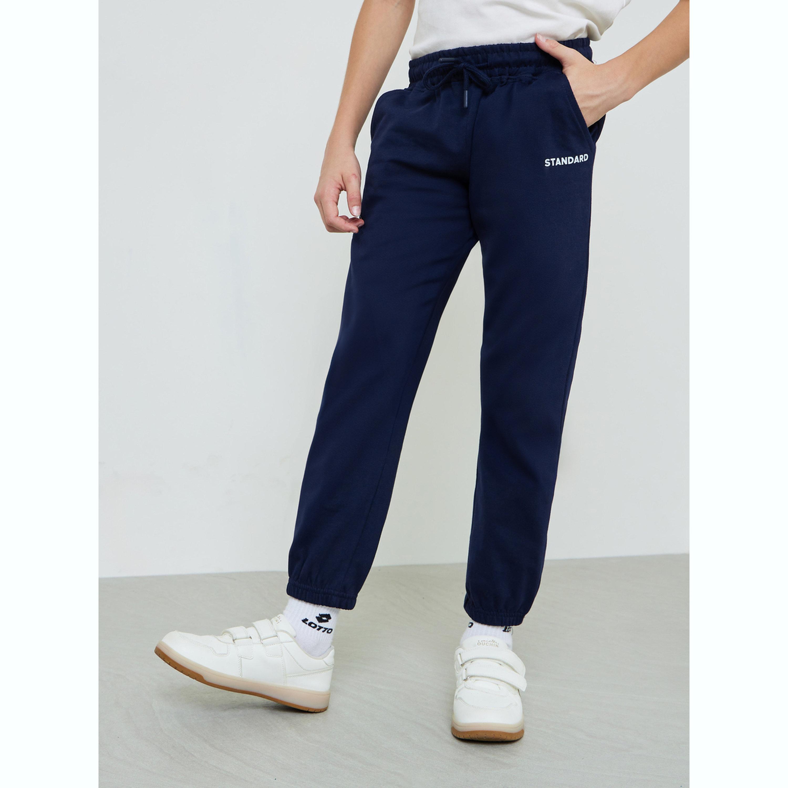 جوغر بحواف مطاطية وطبعة نصية للأولاد-boys-clothing-bottoms-joggersandtrackpants-image-1