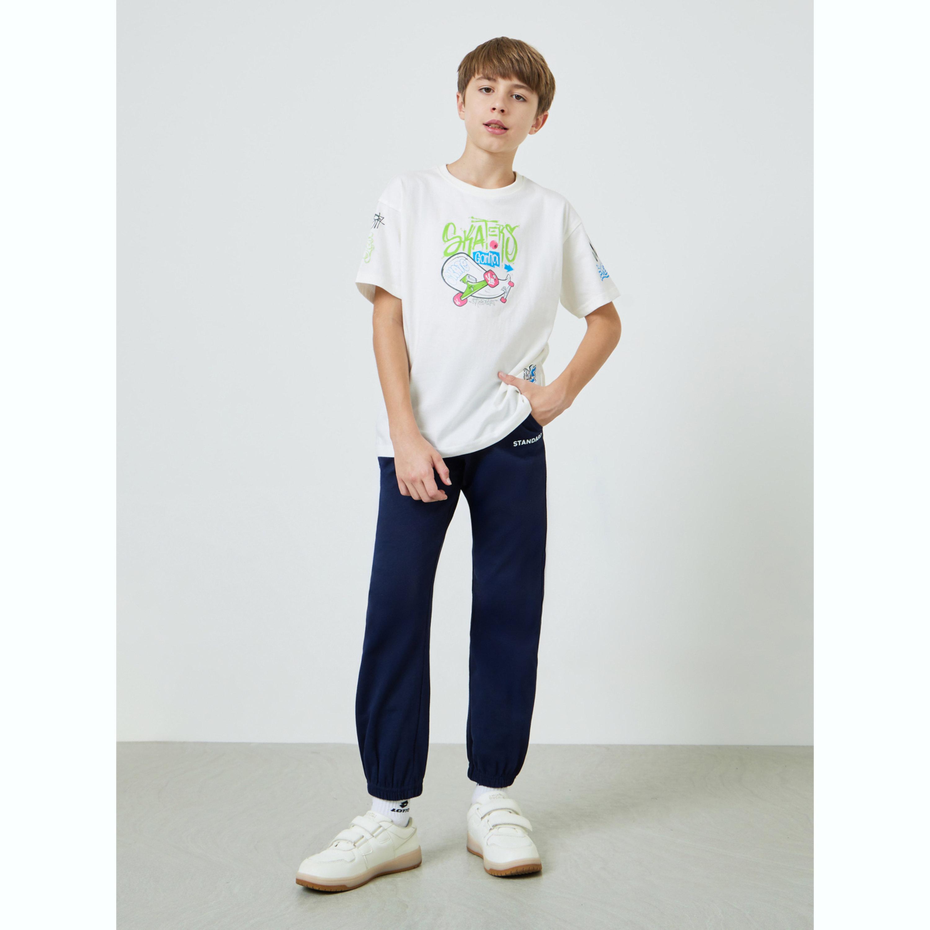 جوغر بحواف مطاطية وطبعة نصية للأولاد-boys-clothing-bottoms-joggersandtrackpants-image-2