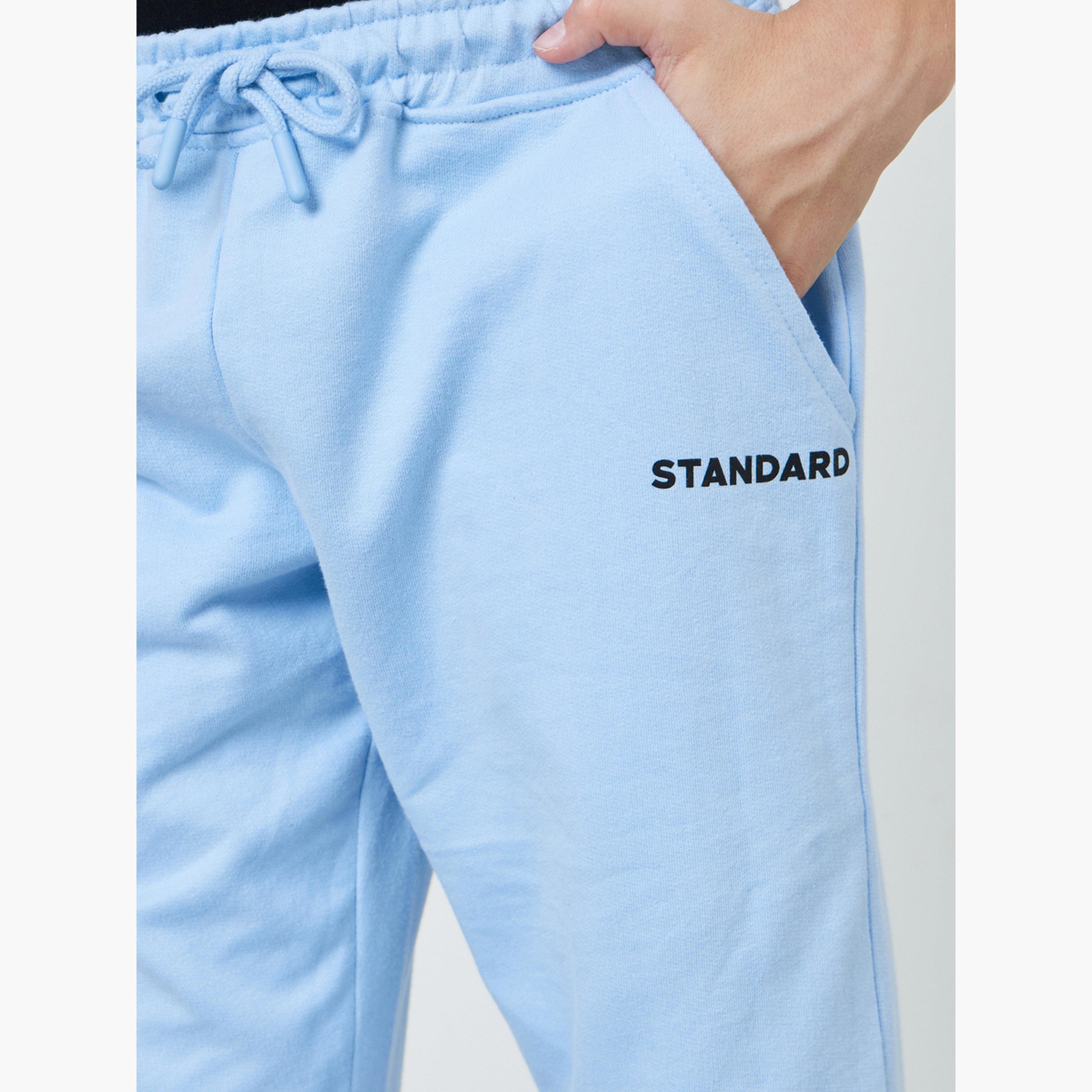 Styli Teen Boys Text Print Cuffed Joggers-boys-clothing-bottoms-joggersandtrackpants-image-3