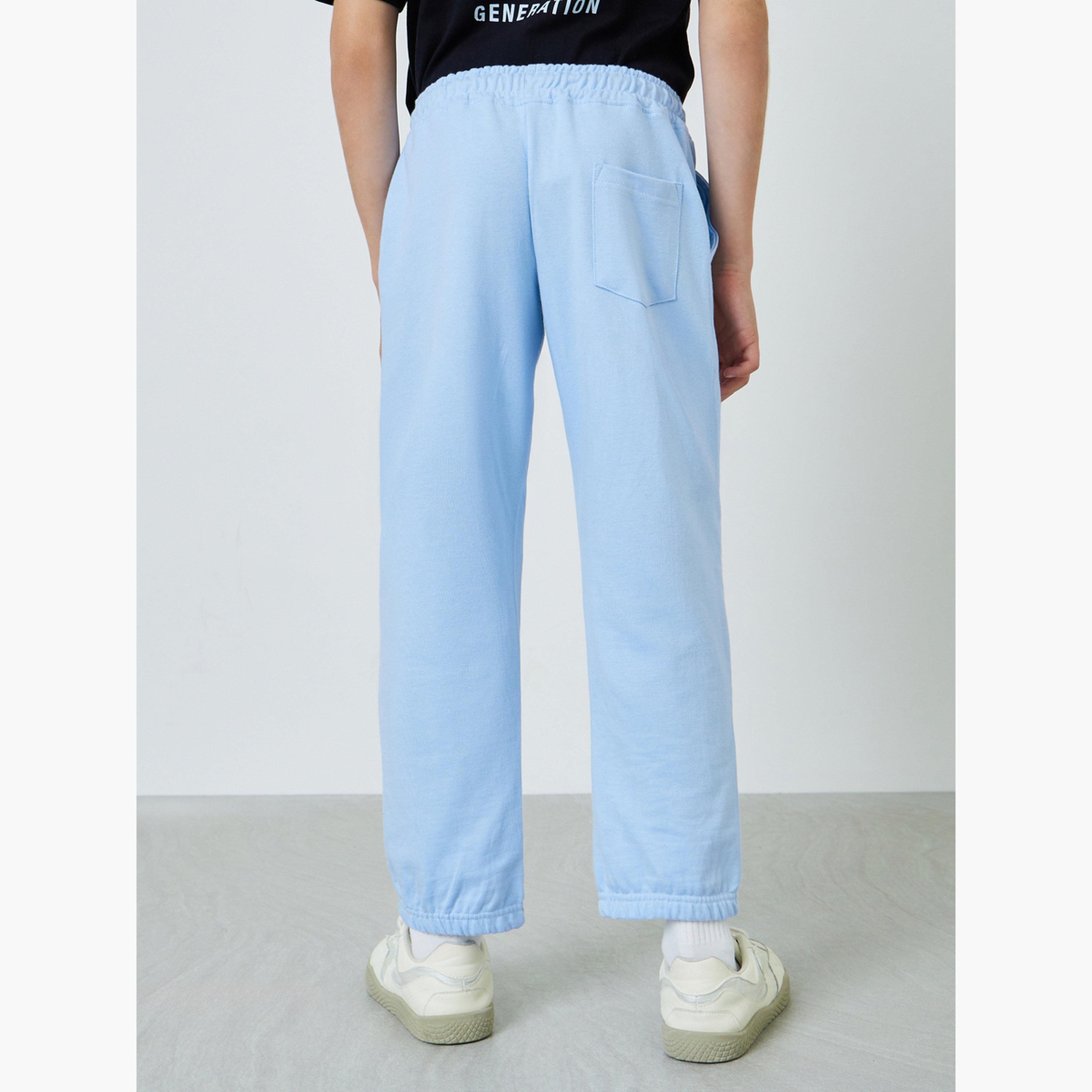 Styli Teen Boys Text Print Cuffed Joggers-boys-clothing-bottoms-joggersandtrackpants-image-4