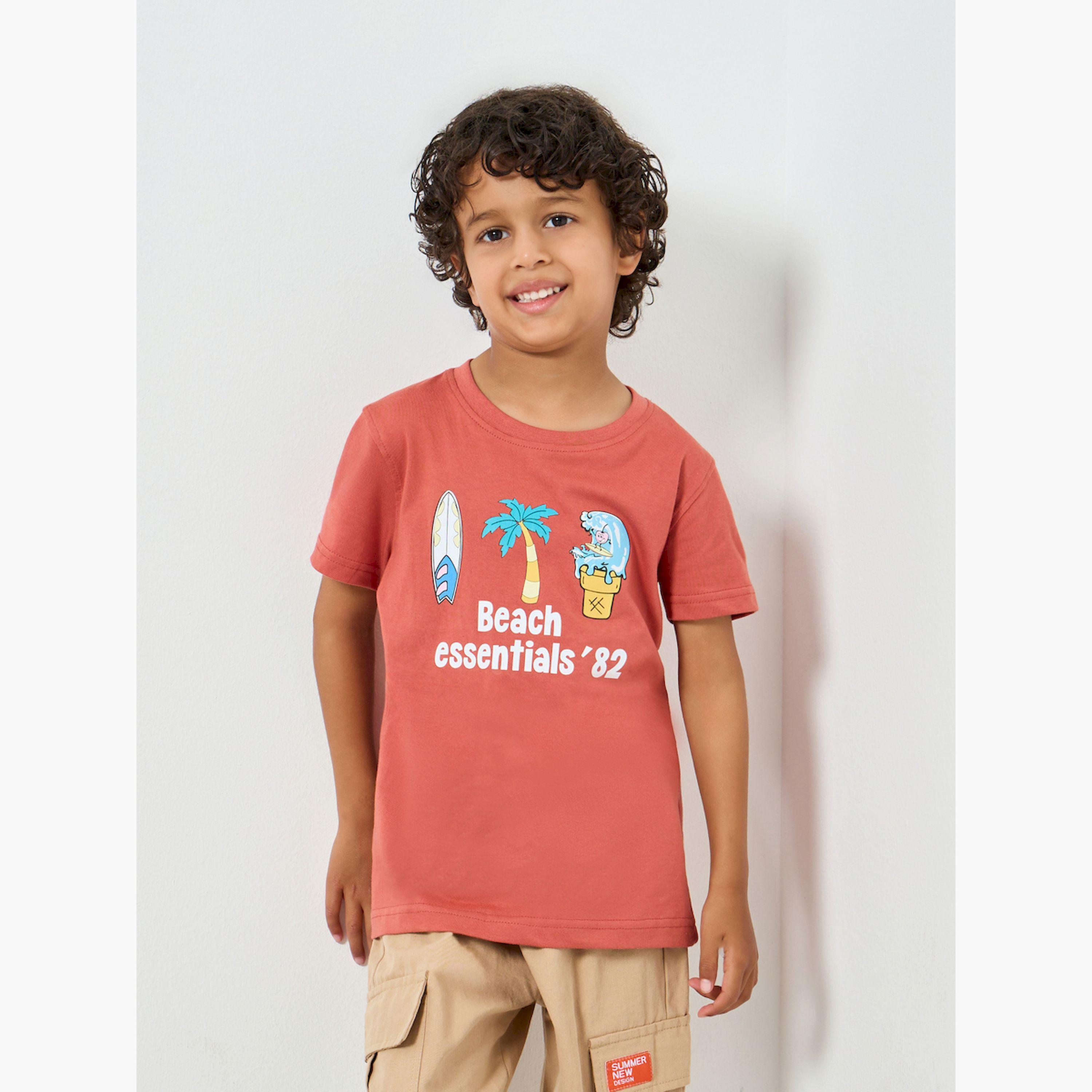 تيشيرت قطن بطبعات جرافيك للأولاد-boys-clothing-tshirtsandpolos-image-1