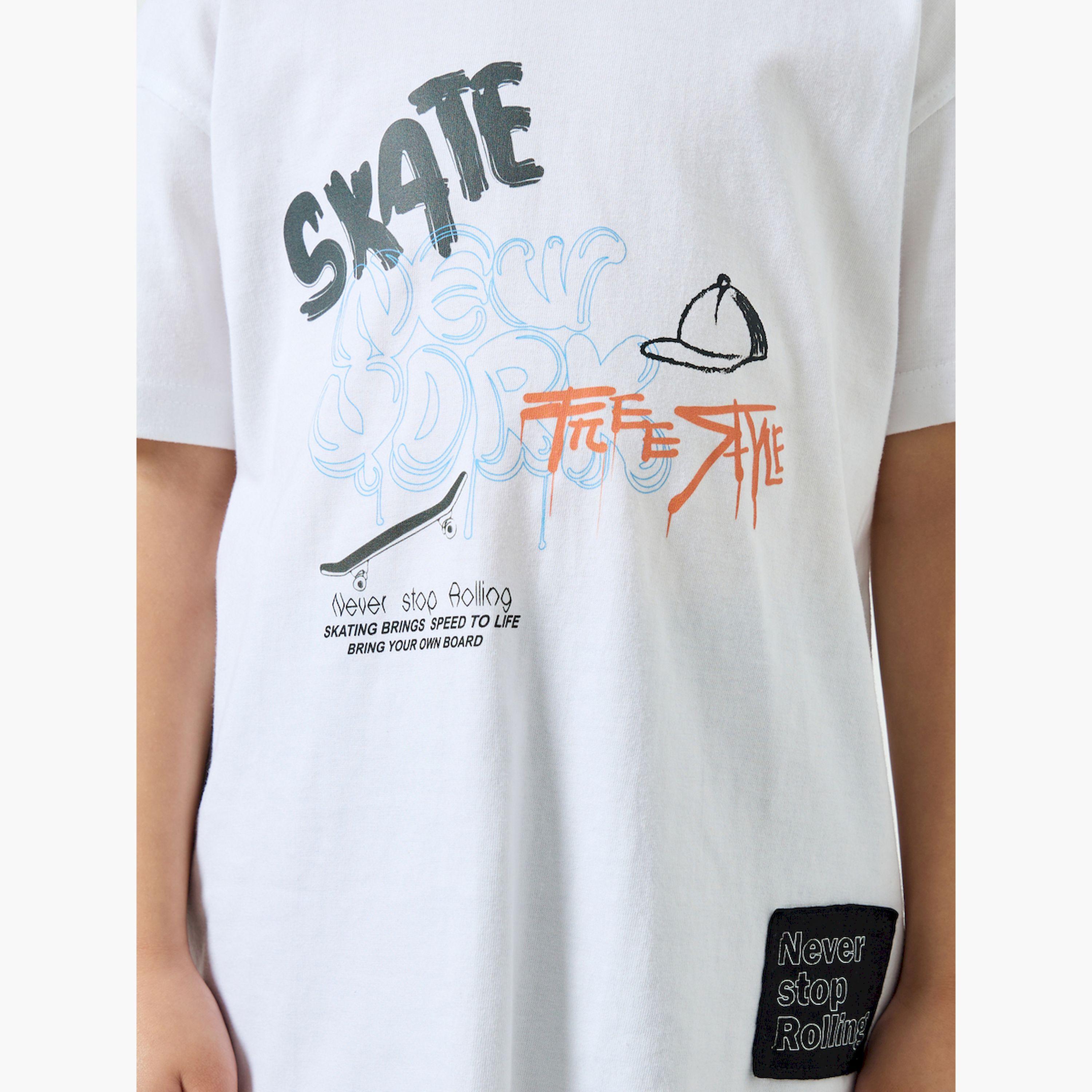 Styli Boys Oversized T-Shirt with Graffiti Print-boys-clothing-tshirtsandpolos-image-4