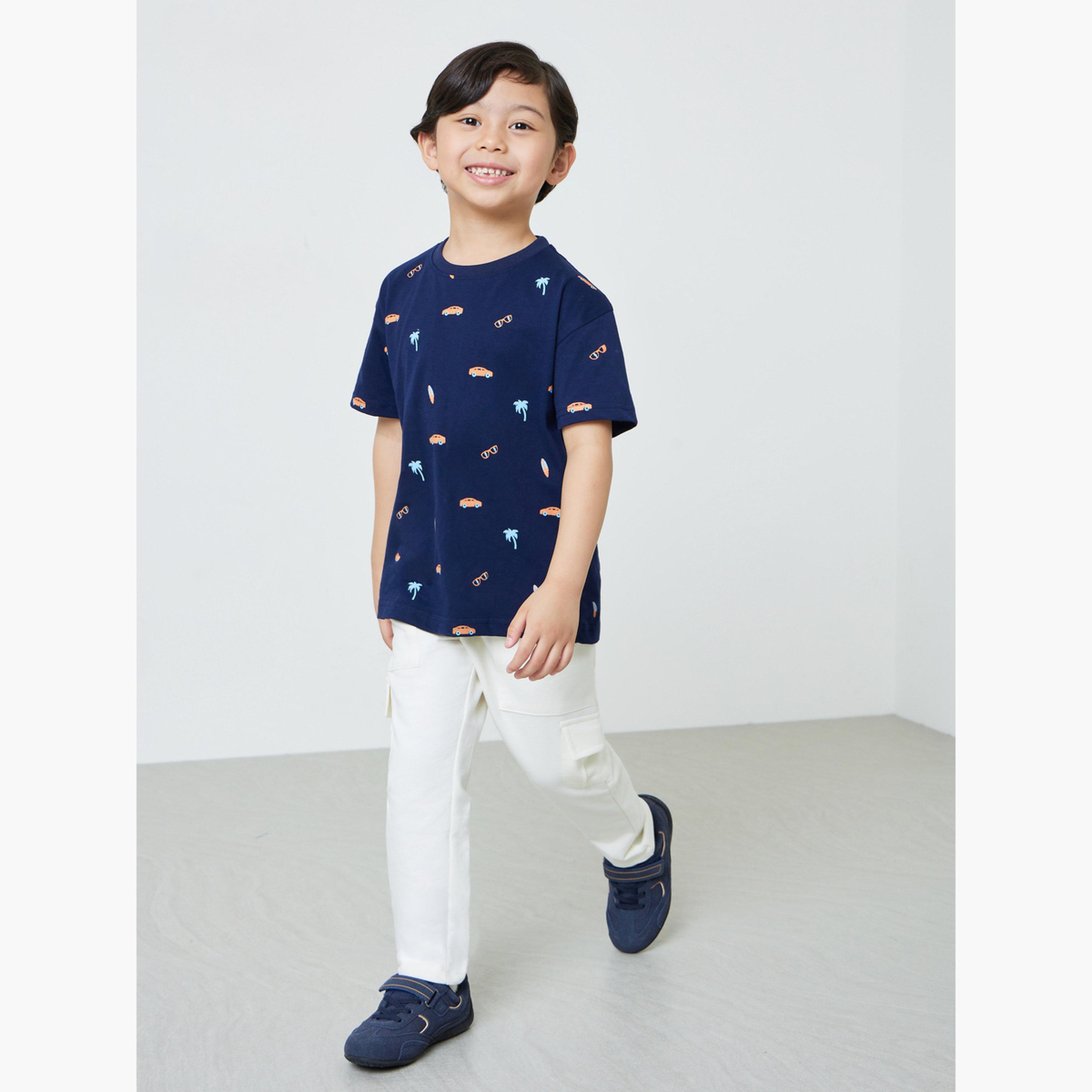 Styli Boys Blue Printed Cotton Oversized T-Shirt-boys-clothing-tshirtsandpolos-image-2