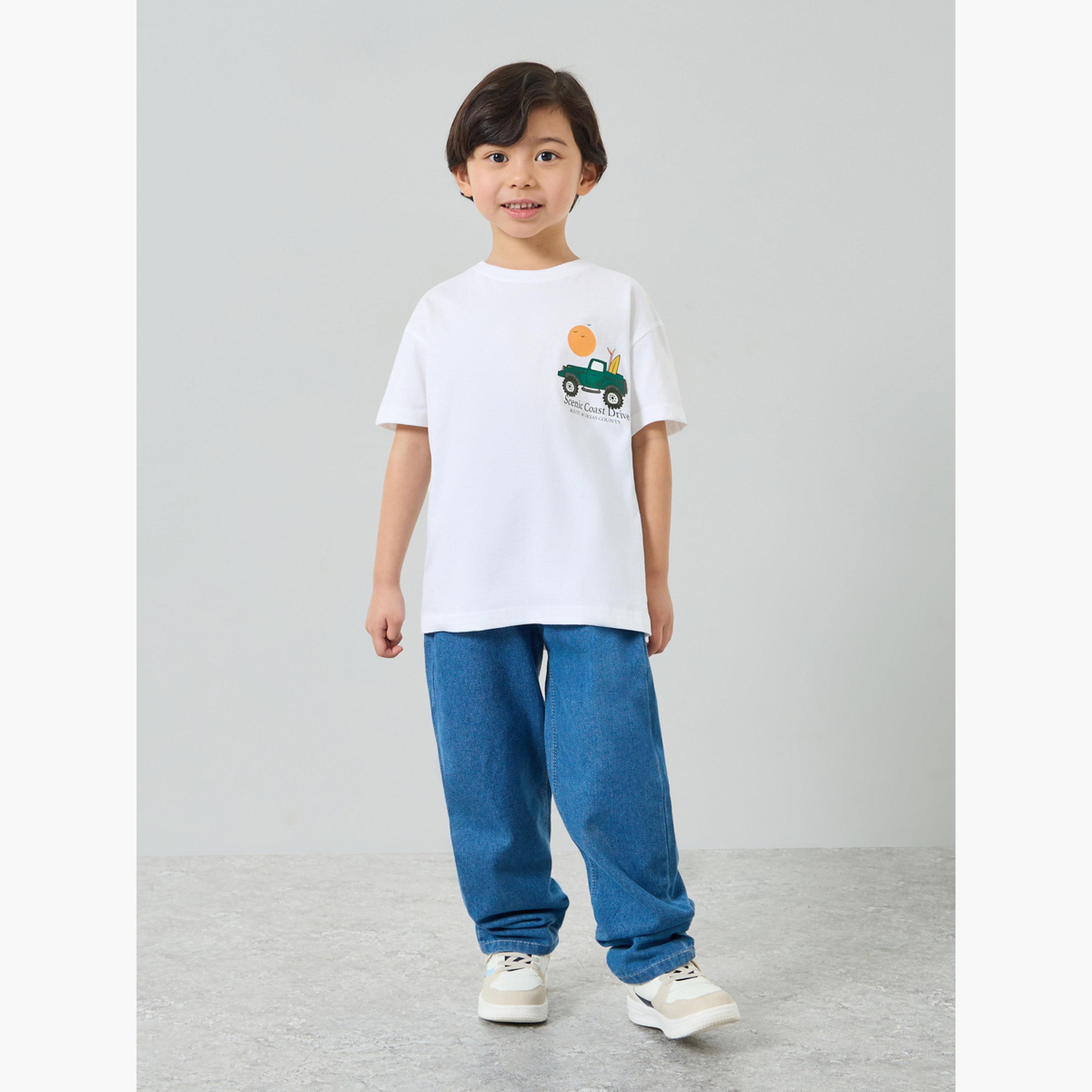 Styli Kids Graphic Print Oversized T-Shirt and Joggers Set-boys-clothing-tshirtsandpolos-image-2