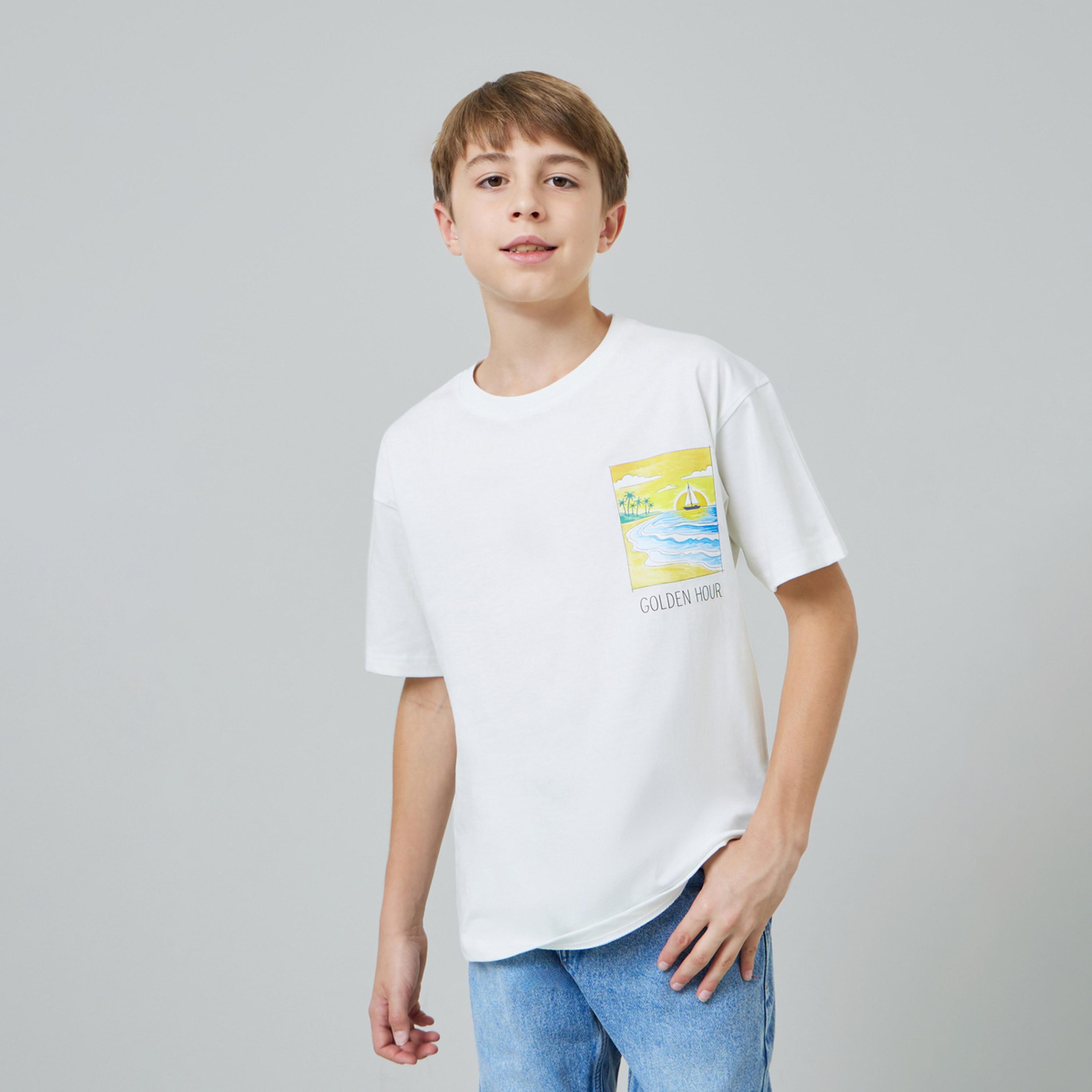 Styli Kids Graphic Print Oversized T-Shirt and Jeans Set-boys-clothing-tshirtsandpolos-image-1