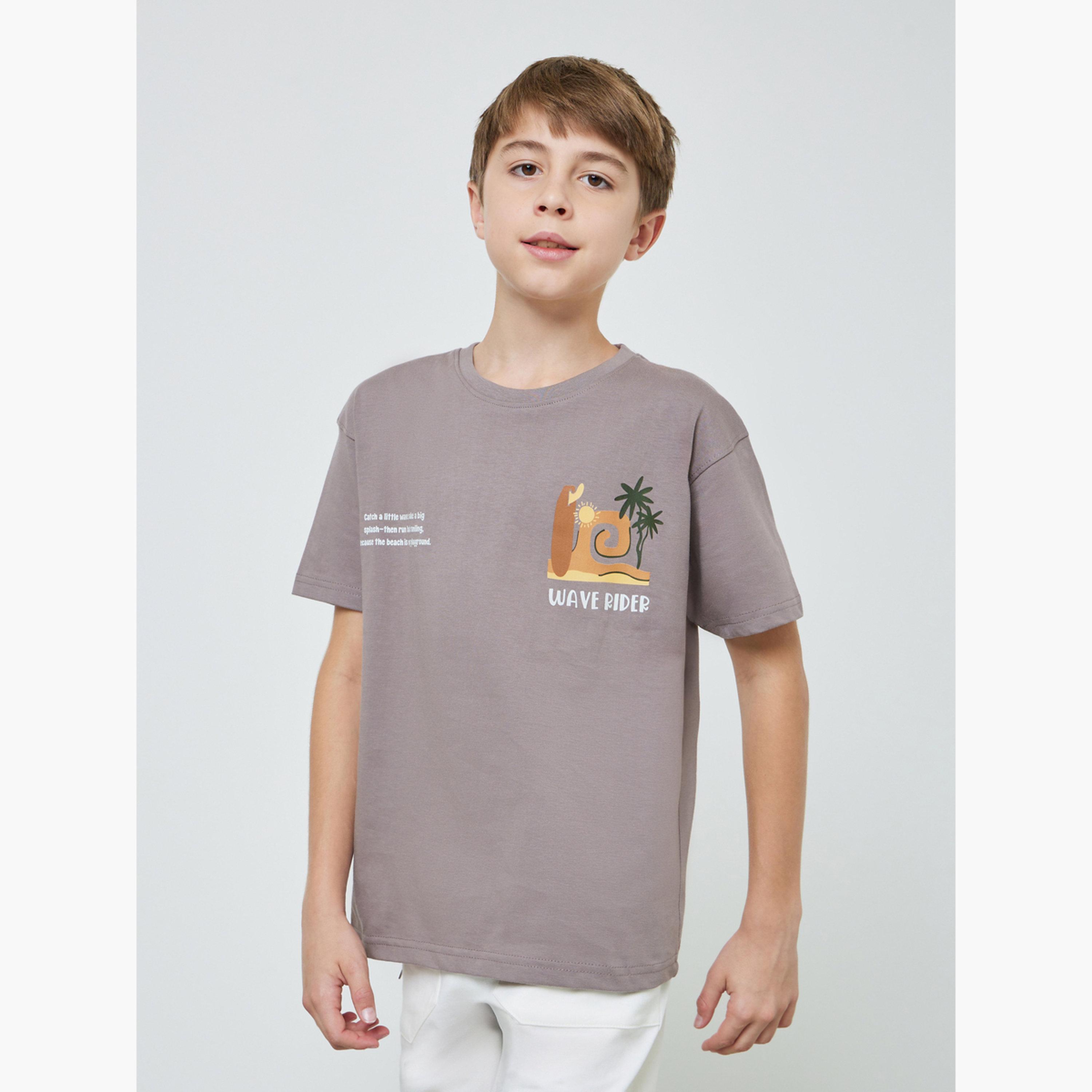 Styli Kids Graphic Print Oversized T-Shirt and Shorts Set-boys-clothing-tshirtsandpolos-image-1