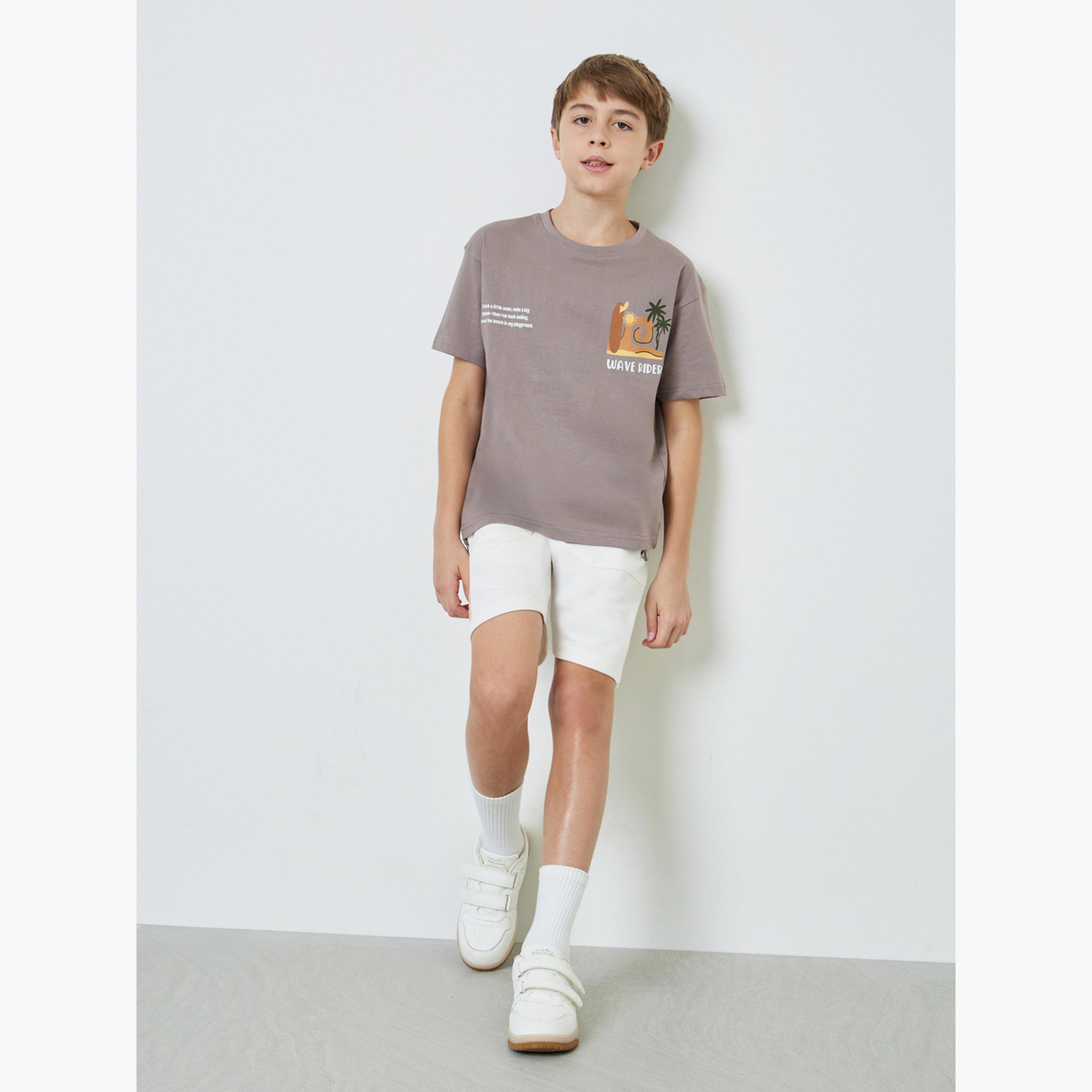 Styli Kids Graphic Print Oversized T-Shirt and Shorts Set-boys-clothing-tshirtsandpolos-image-2
