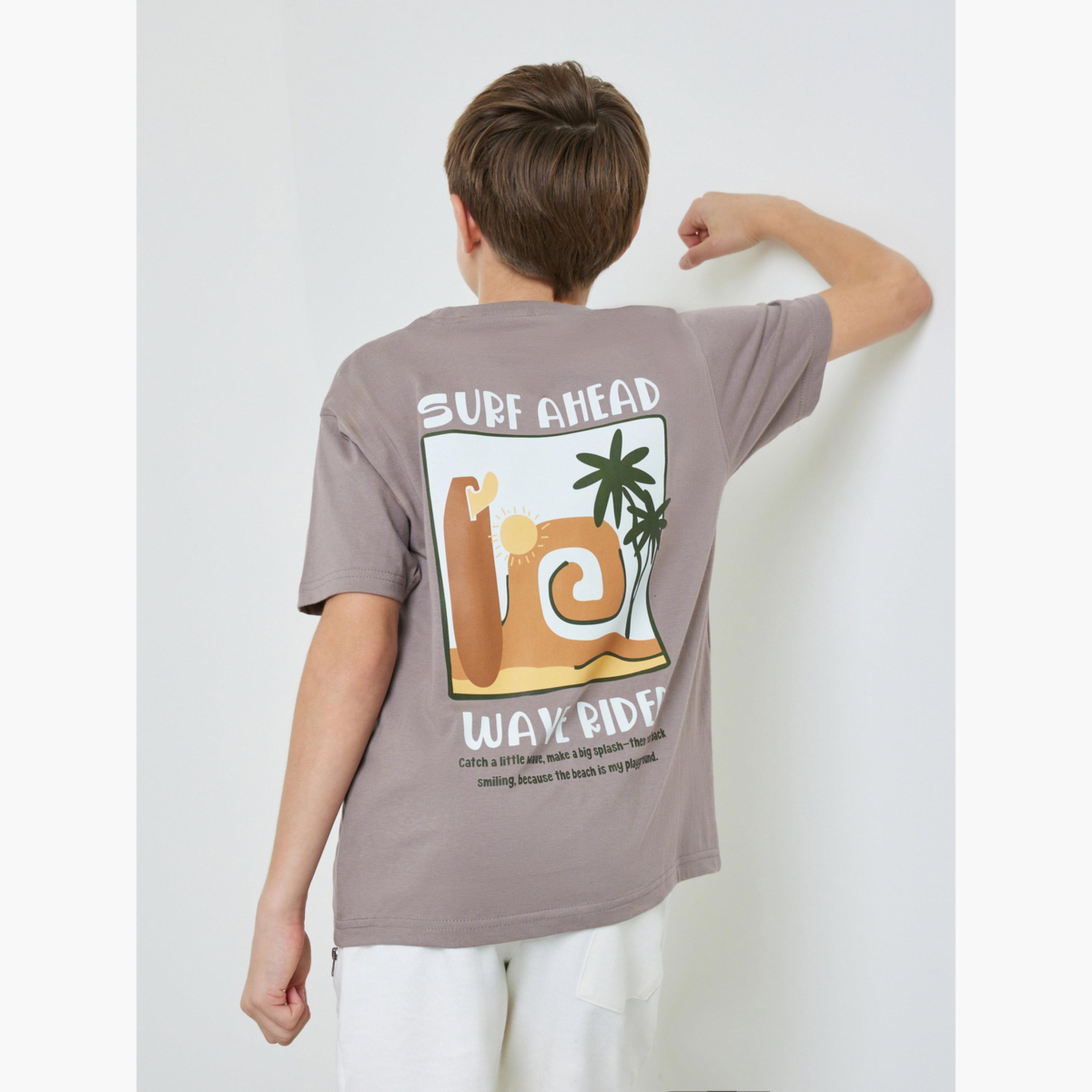Styli Kids Graphic Print Oversized T-Shirt and Shorts Set-boys-clothing-tshirtsandpolos-image-3