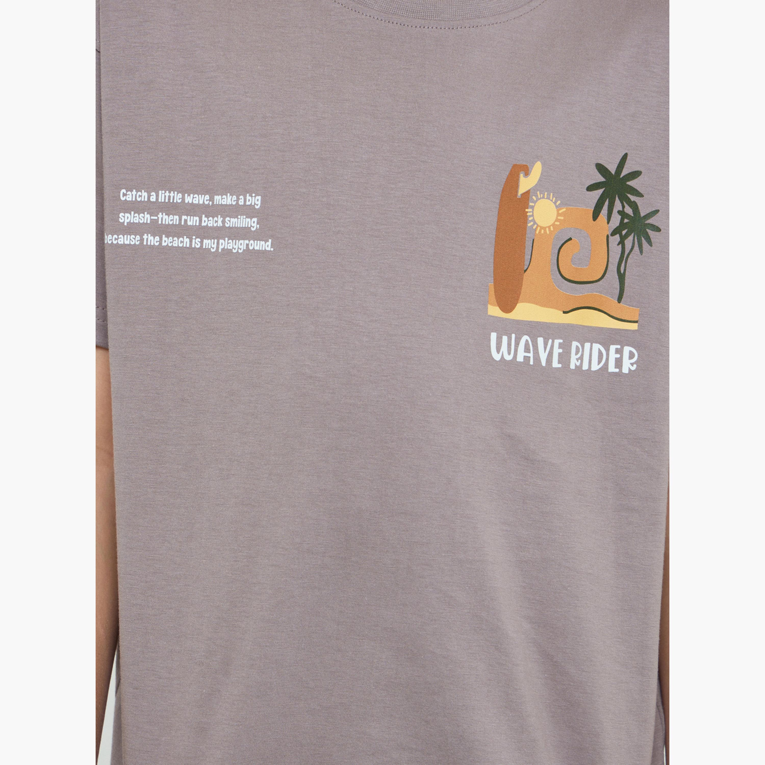 Styli Kids Graphic Print Oversized T-Shirt and Shorts Set-boys-clothing-tshirtsandpolos-image-5