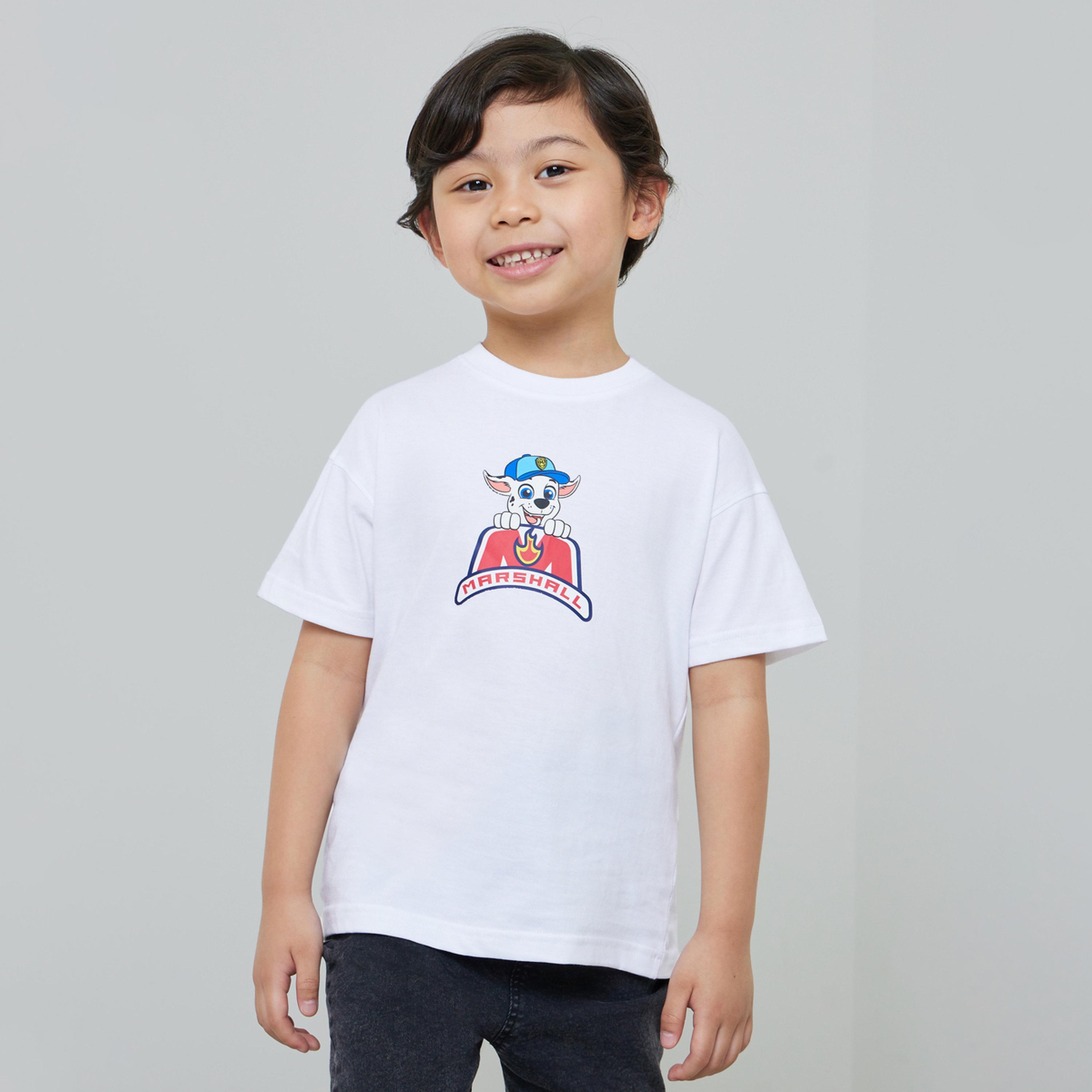 تيشيرت بقصة مريحة وأكمام قصيرة وطبعة جرافيك باو باترول للأولاد-boys-clothing-tshirtsandpolos-image-1
