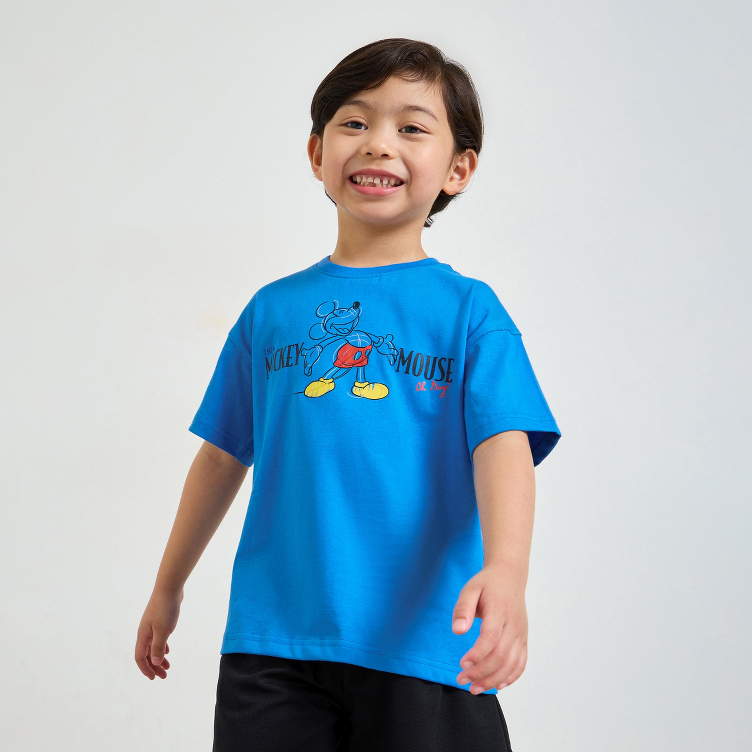تيشيرت واسع بطبعة ميكي ماوس للأولاد-boys-clothing-tshirtsandpolos-image-1