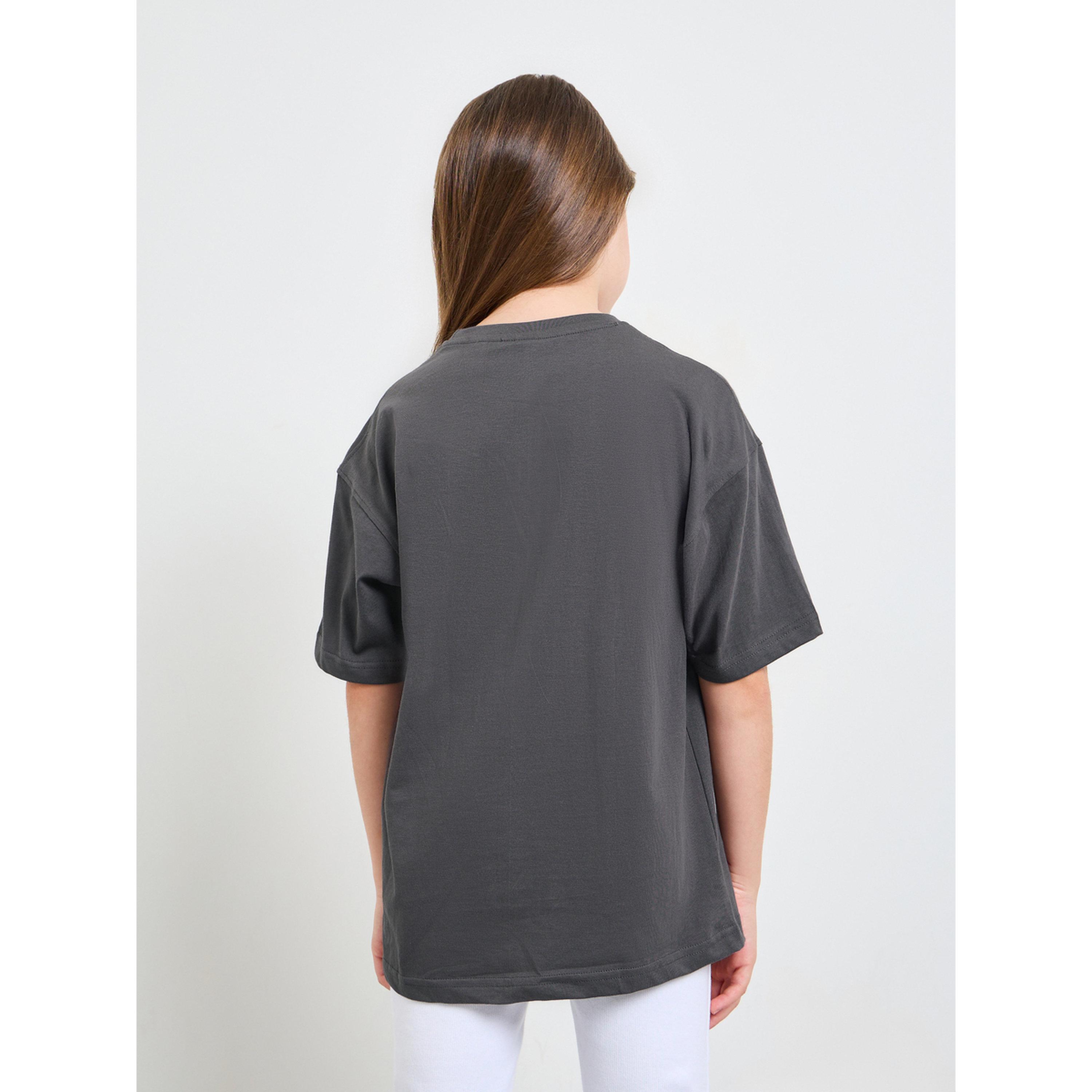 Styli Teen Girls Grey Mickey Mouse Print Cotton Oversized T-Shirt-girls-clothing-tshirts-image-3