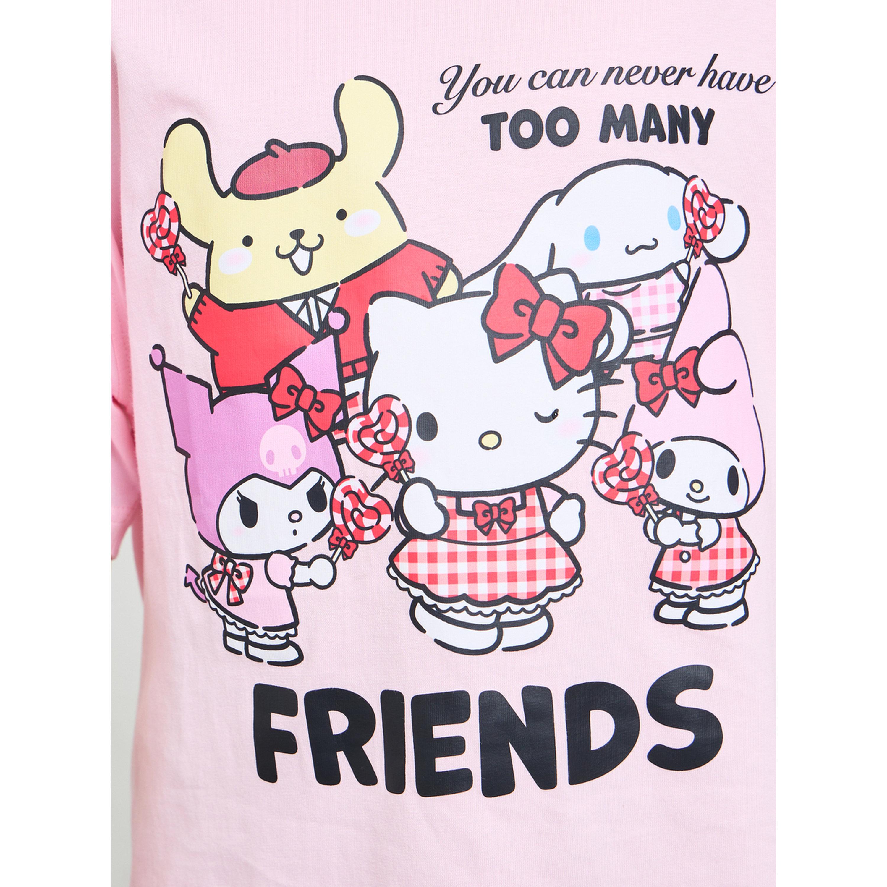 تيشيرت قطن بطبعة هالو كيتي للبنات-girls-clothing-tshirts-image-4