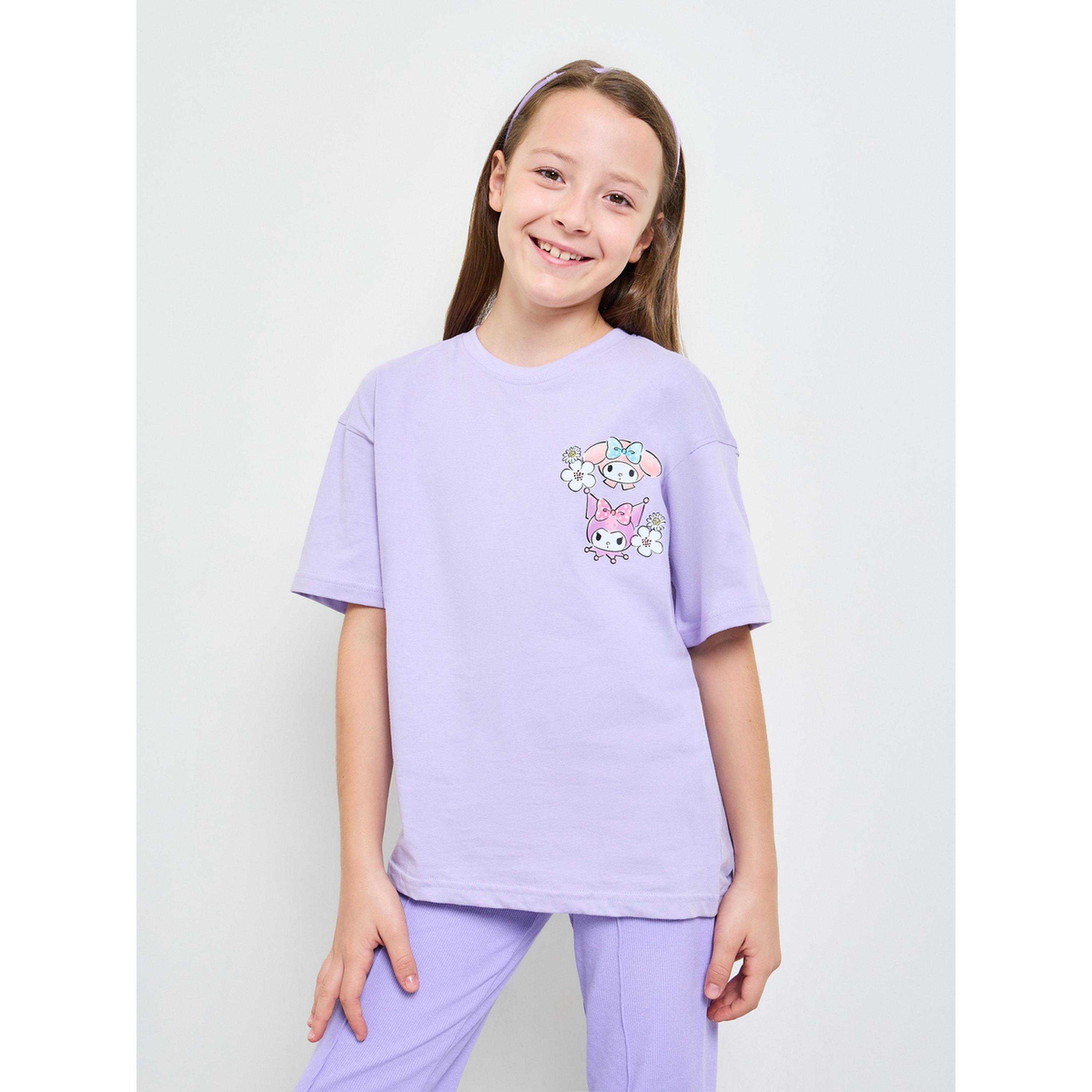 Styli Teen Girls Lilac Graphic Print Oversized T-Shirt-girls-clothing-tshirts-image-1