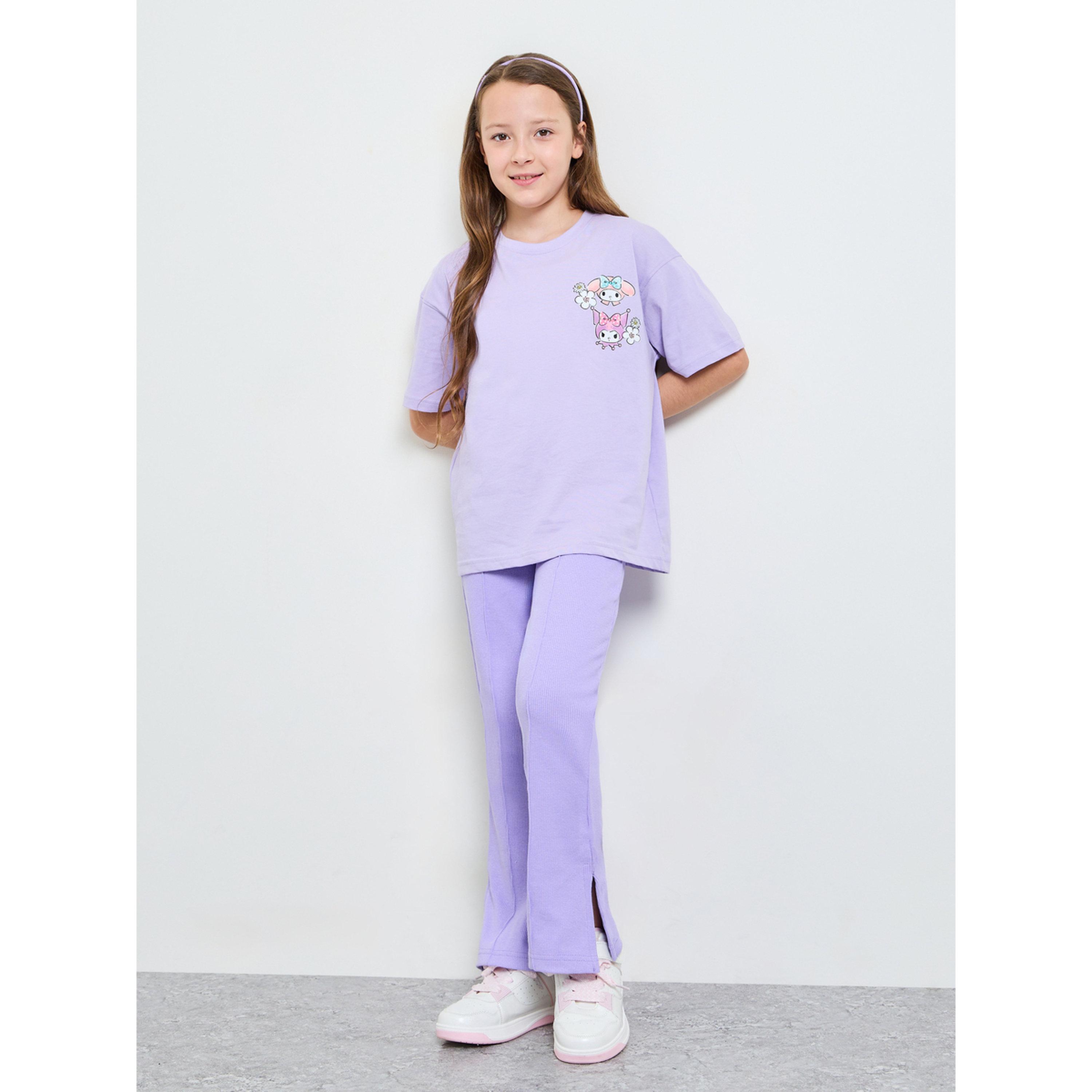 Styli Teen Girls Lilac Graphic Print Oversized T-Shirt-girls-clothing-tshirts-image-2