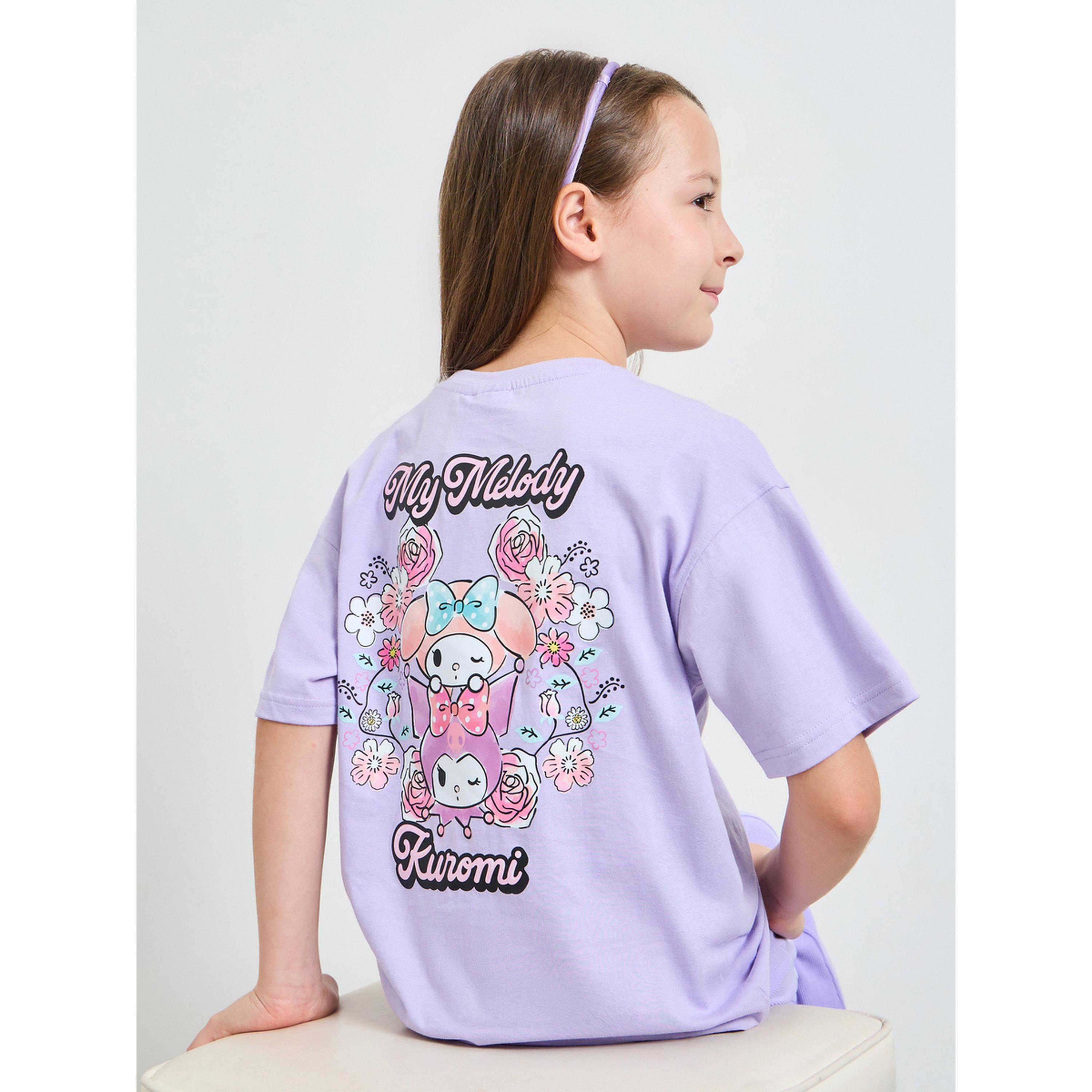 Styli Teen Girls Lilac Graphic Print Oversized T-Shirt-girls-clothing-tshirts-image-3