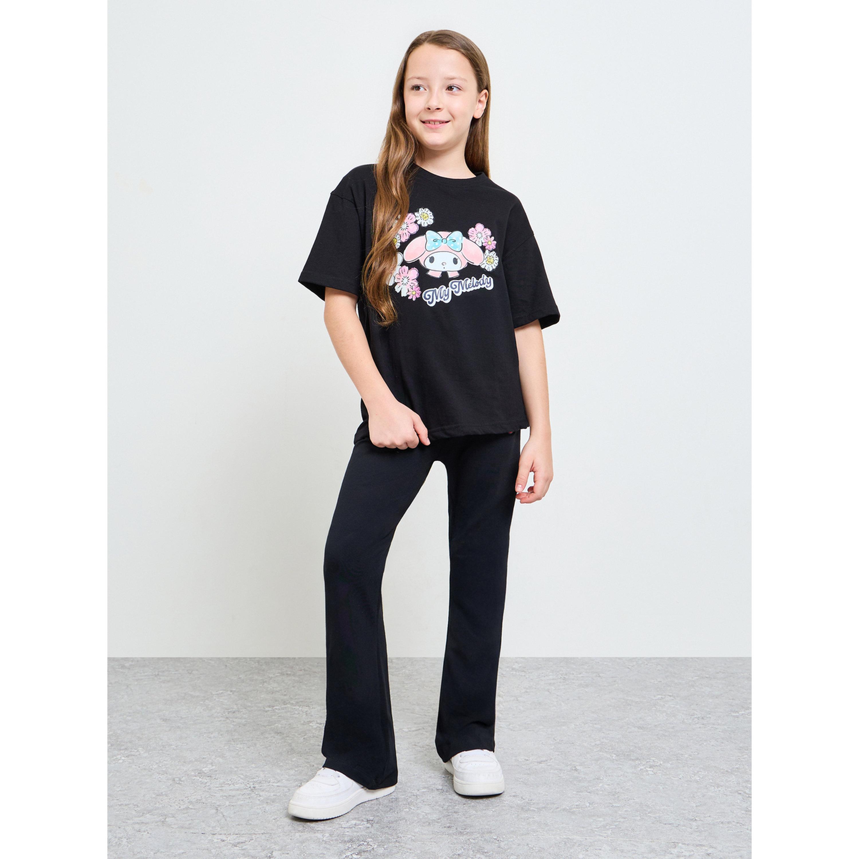 Styli Teen Girls Black Graphic Print Oversized T-Shirt-girls-clothing-tshirts-image-2