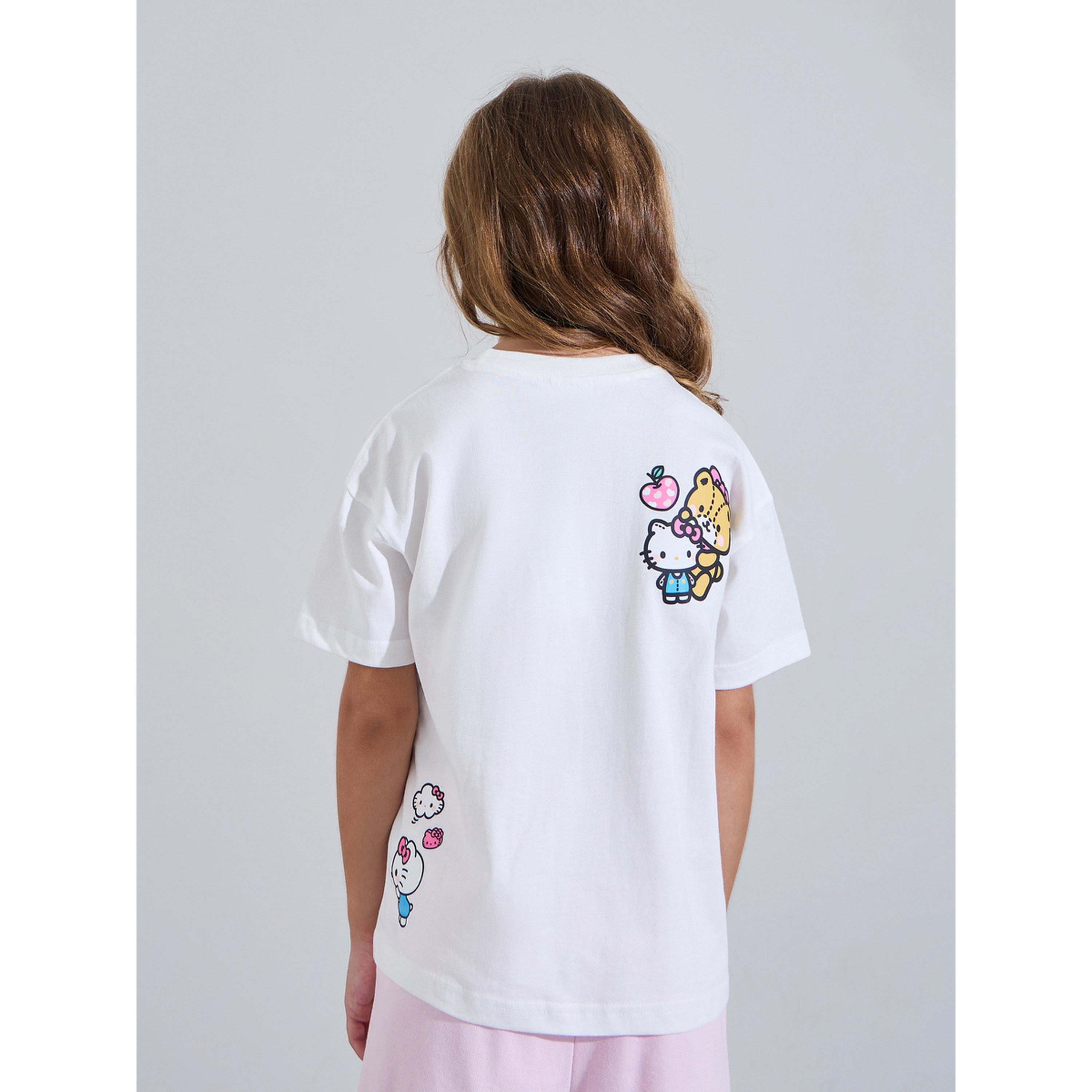 Styli Girls Off White Hello Kitty Print Oversized T-Shirt-girls-clothing-tshirts-image-3