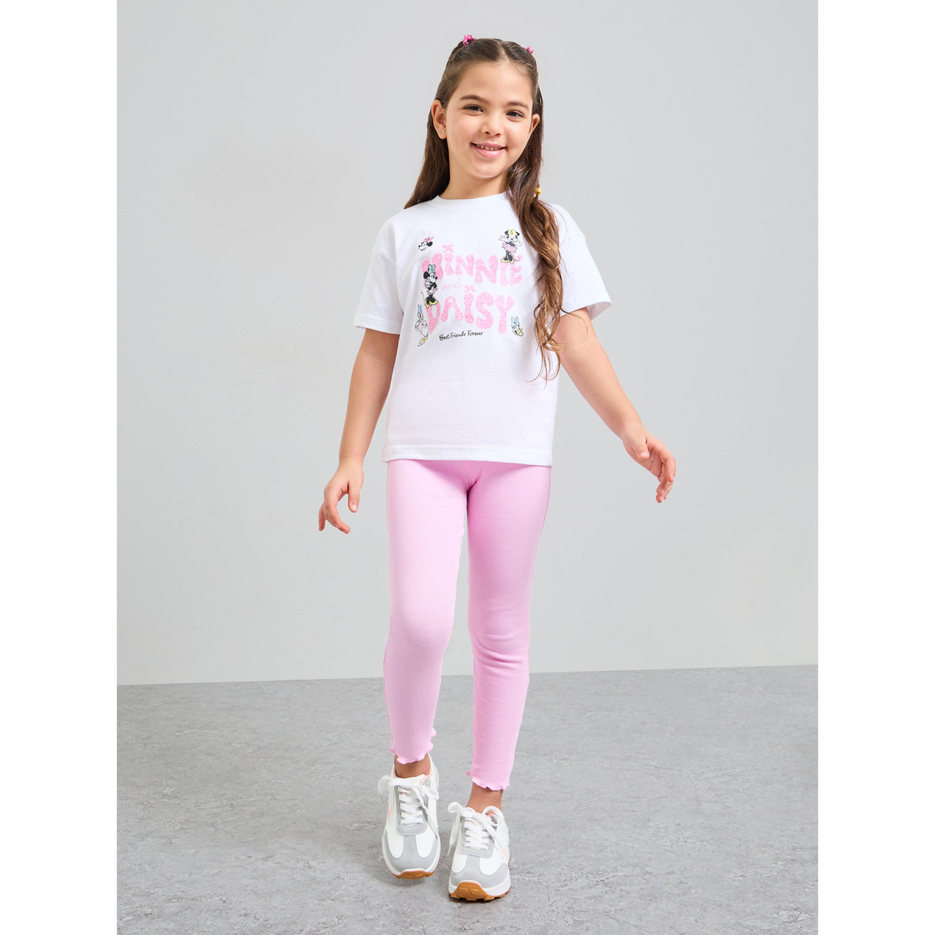 Styli Girls White Minnie and Daisy Graphic Cotton T-Shirt-girls-clothing-tshirts-image-2