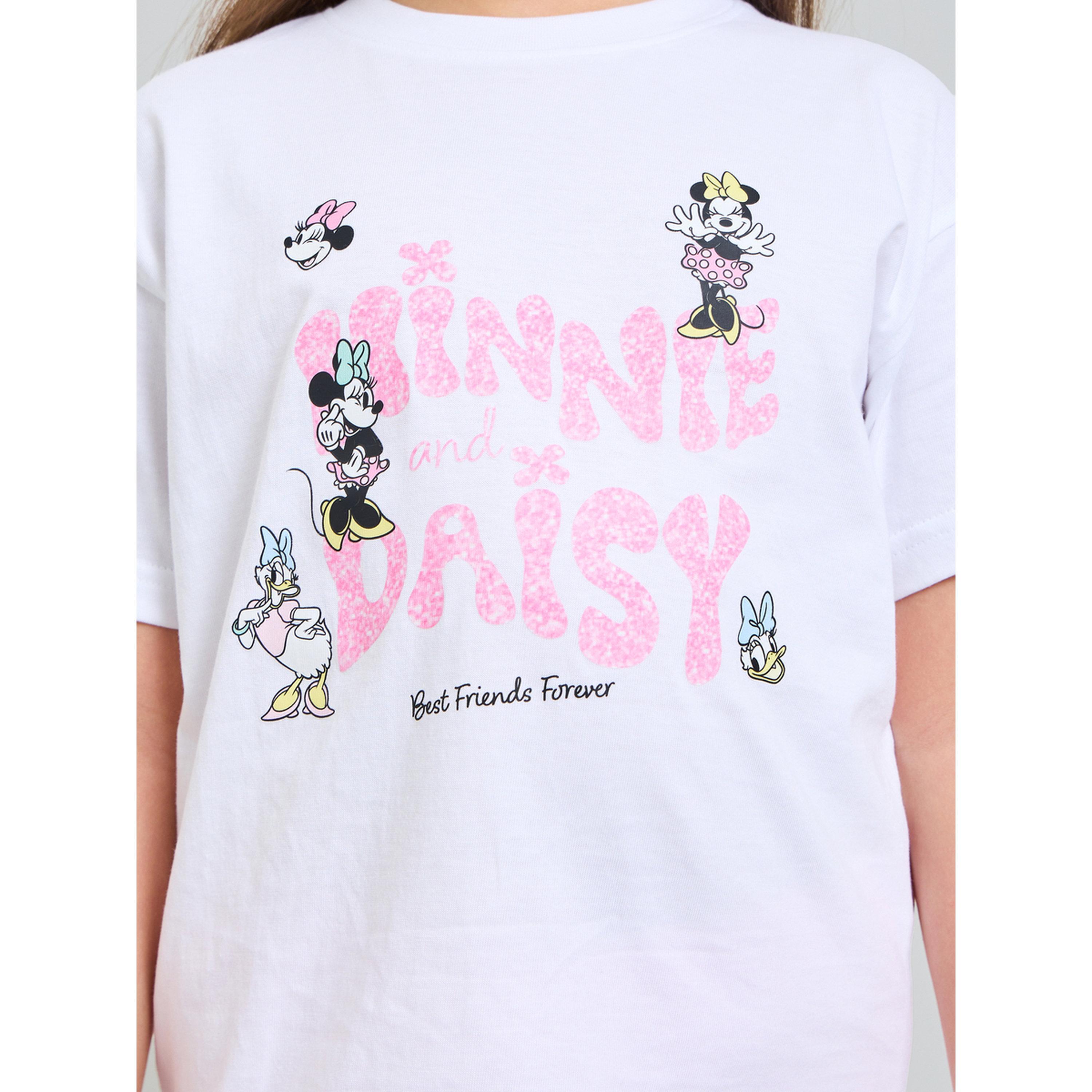 Styli Girls White Minnie and Daisy Graphic Cotton T-Shirt-girls-clothing-tshirts-image-4