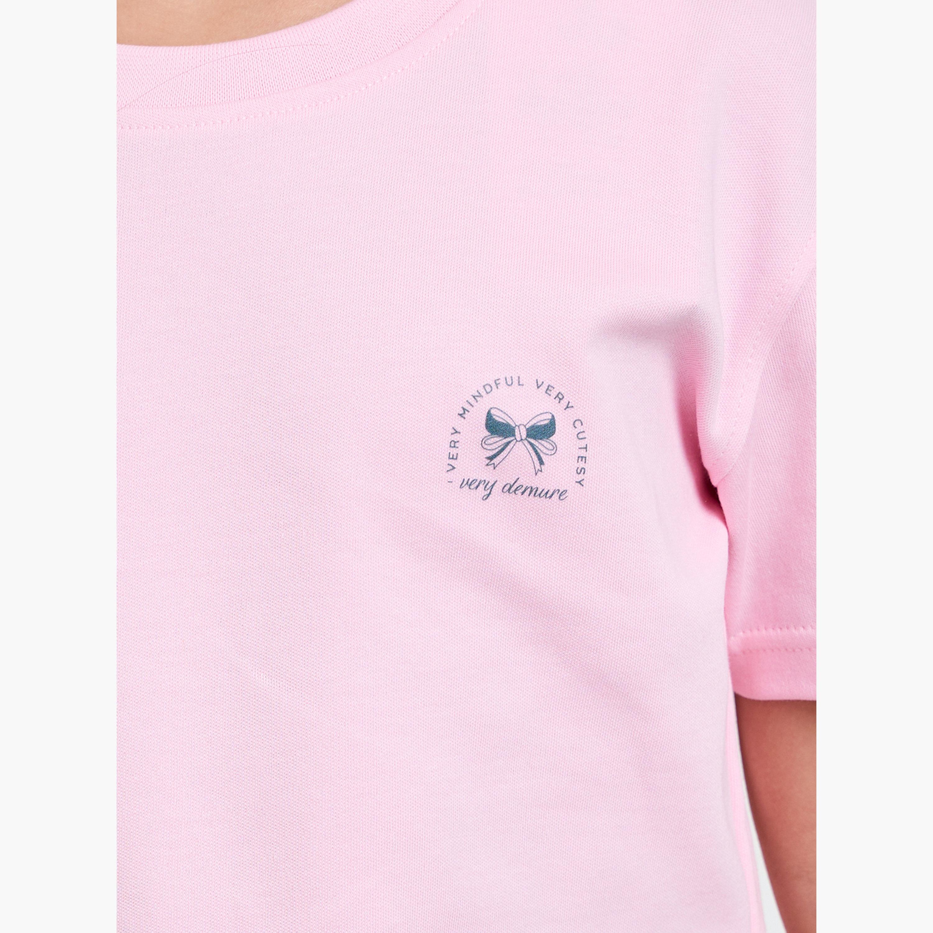 مجموعة من جوغر وبلوزة قصيرة قطن للبنات-girls-clothing-setsandcoords-image-5