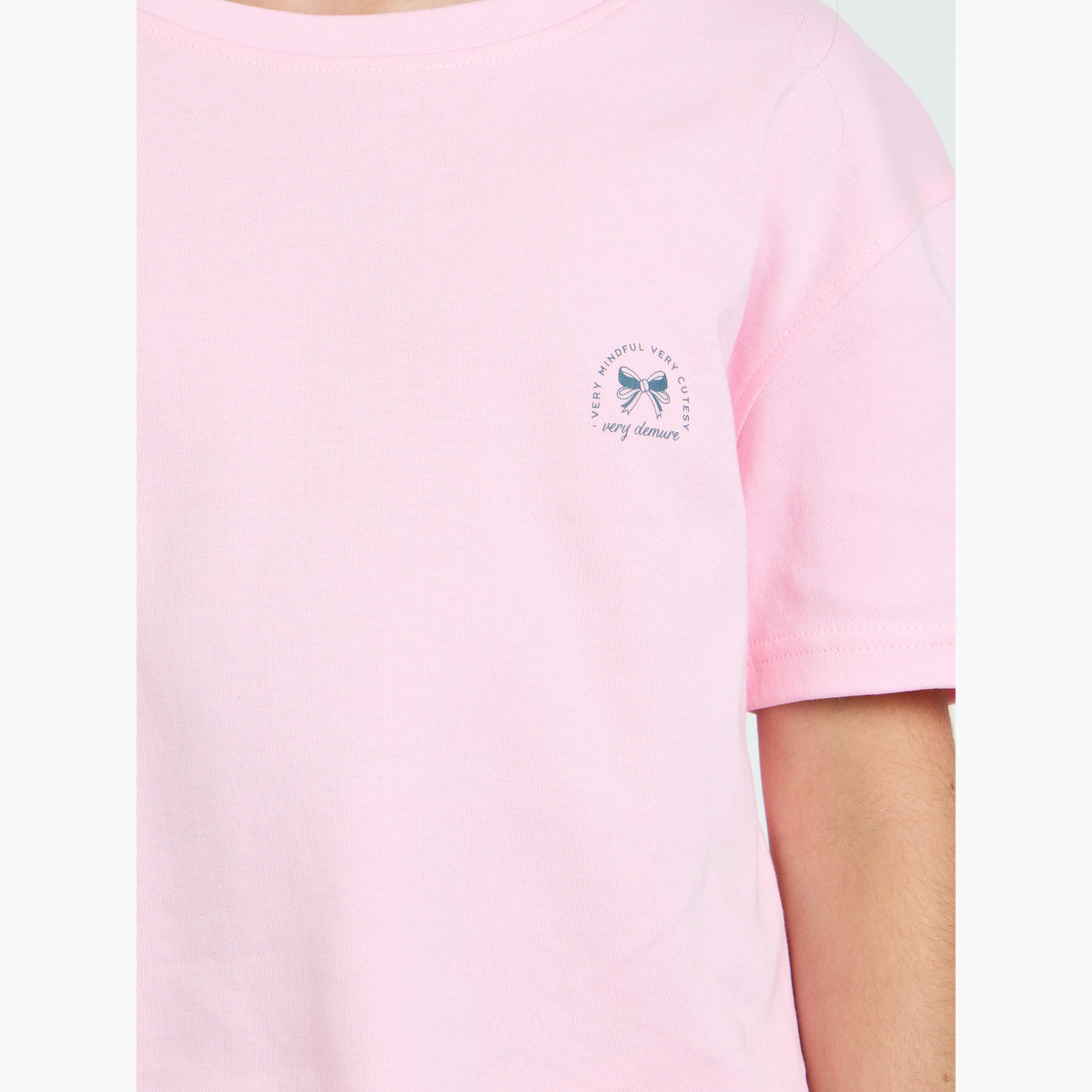 Styli Girls Light Pink Crop Top with Straight Leg Joggers Set-girls-clothing-setsandcoords-image-5
