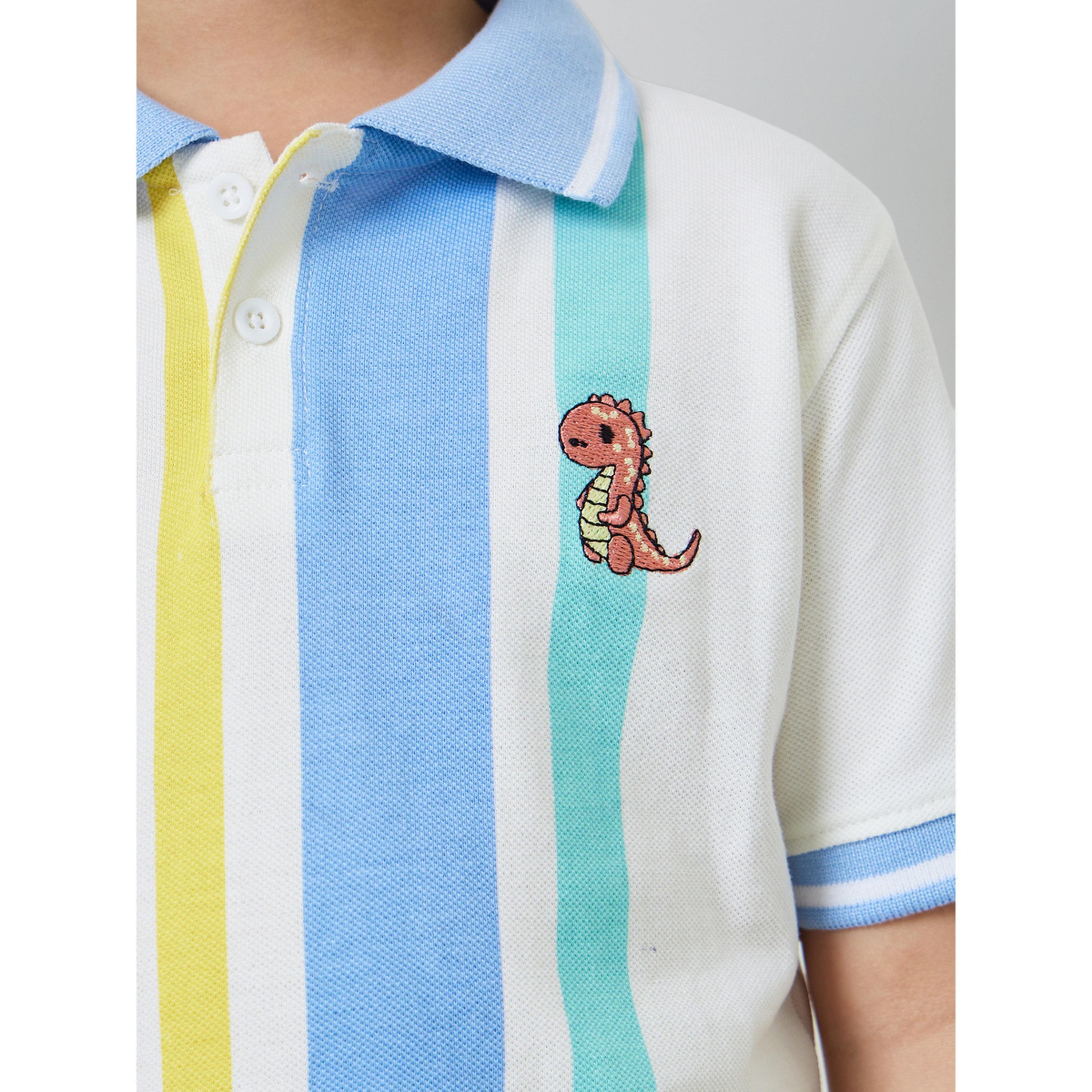 تيشيرت بولو وياقة مُتباينة بنمط خطوط للأولاد-boys-clothing-tshirtsandpolos-image-4