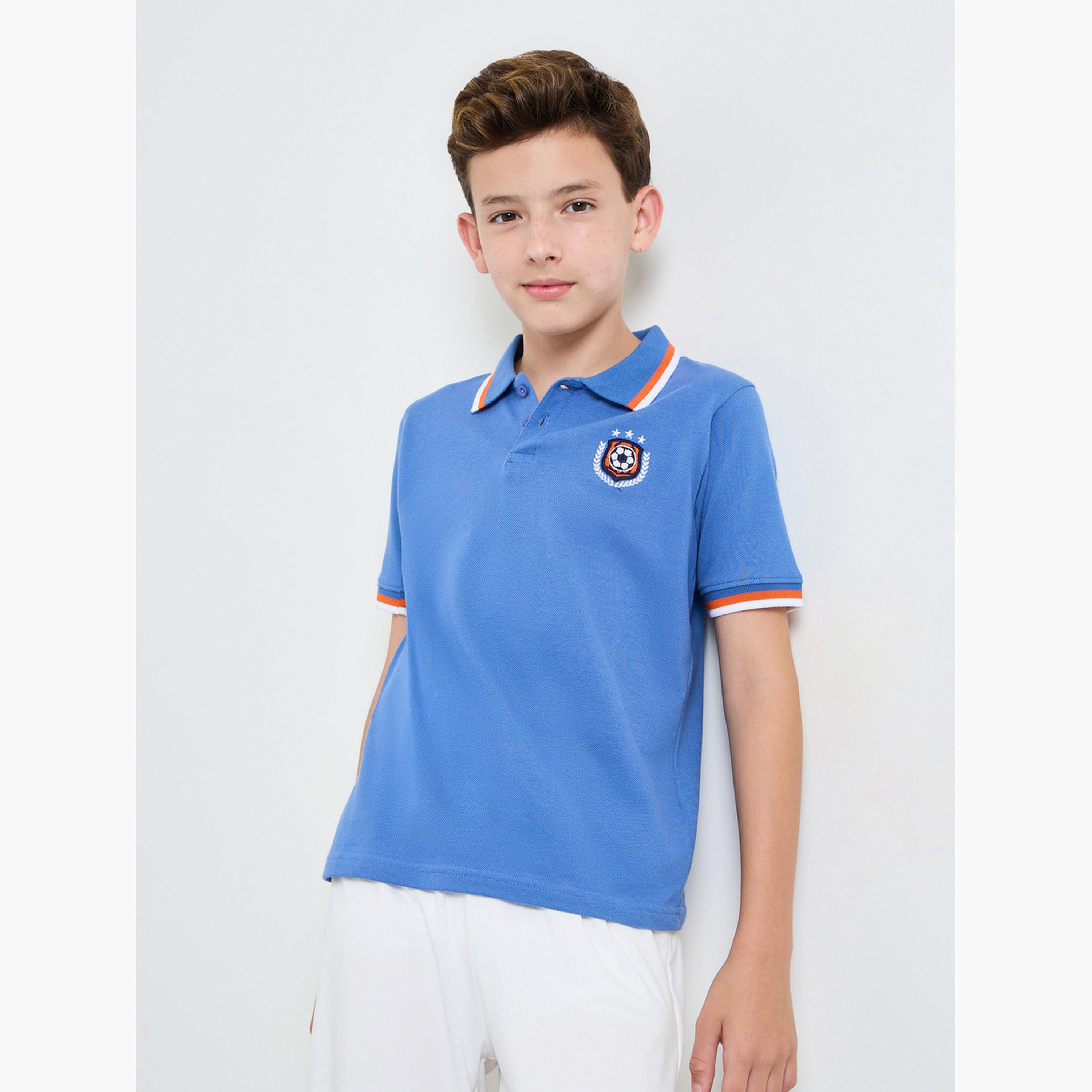 Styli Teen Boys Contrast Rib Polo T-Shirt-boys-clothing-tshirtsandpolos-image-1