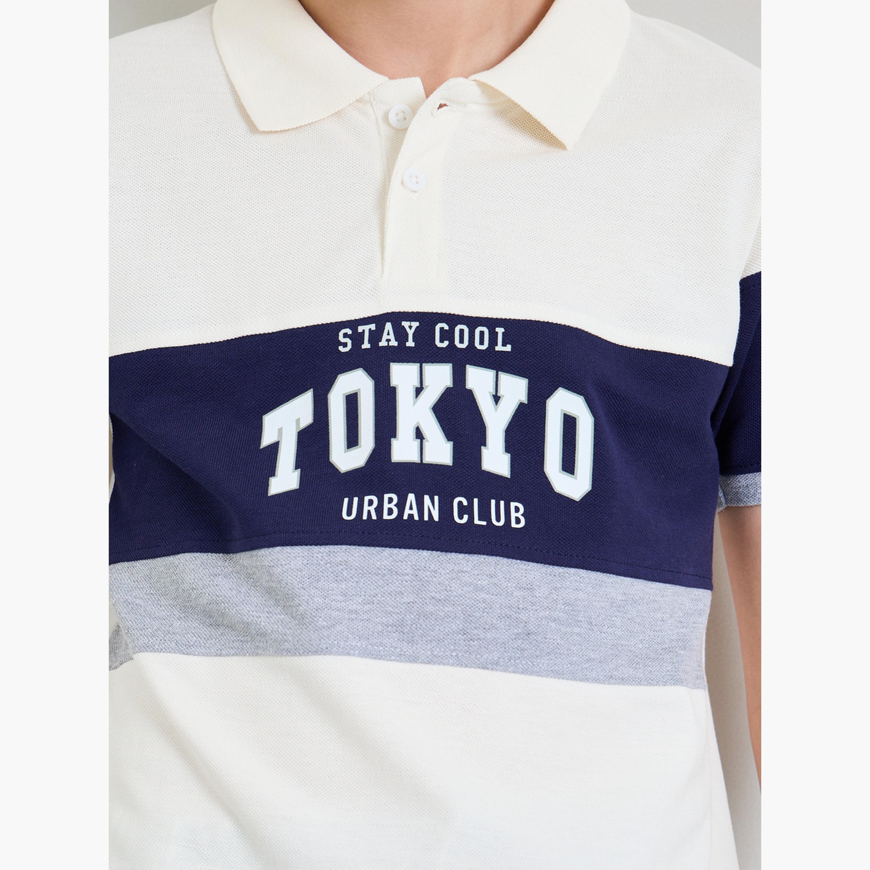 Styli Boys Color Block Polo T-Shirt with Text Print-boys-clothing-tshirtsandpolos-image-4
