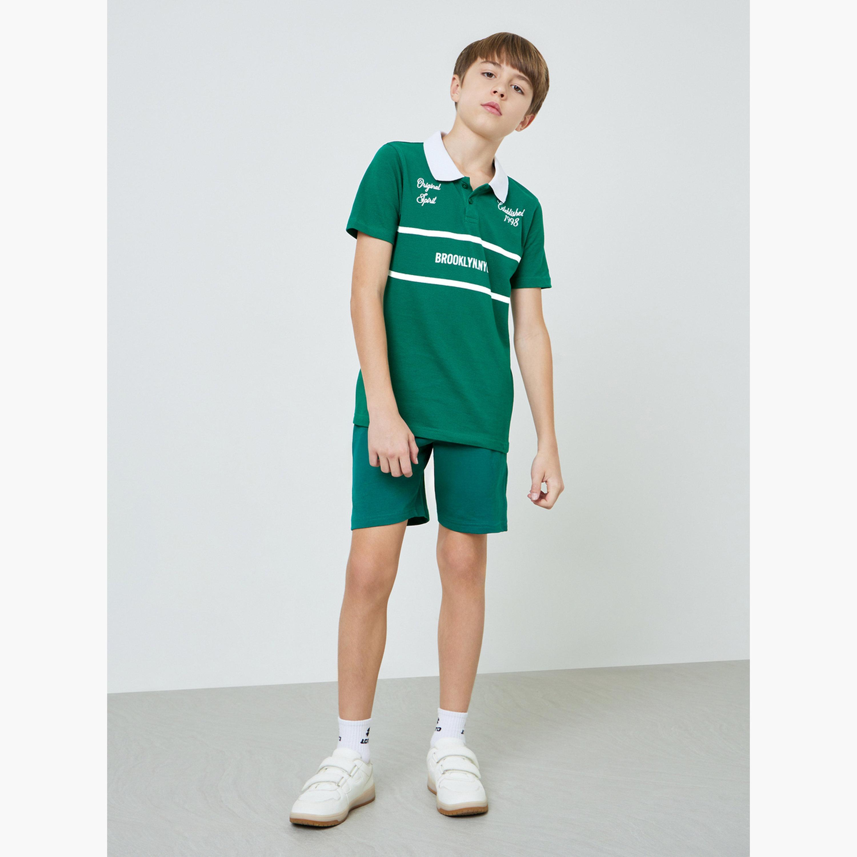 Styli Teen Boys Text Print Cotton Polo T-Shirt-boys-clothing-tshirtsandpolos-image-2