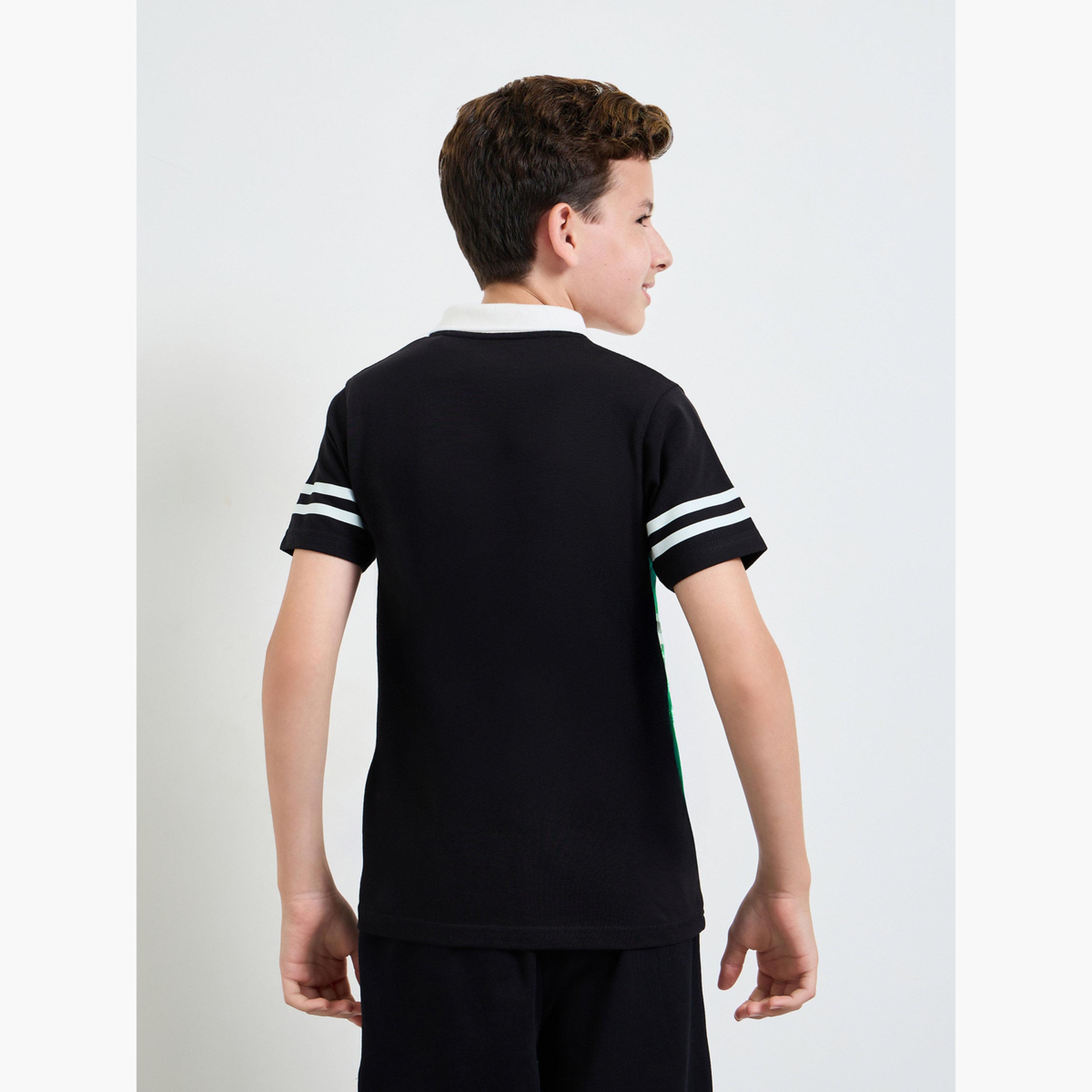 Styli Boys Printed Polo T-Shirt with Contrast Collar-boys-clothing-tshirtsandpolos-image-3