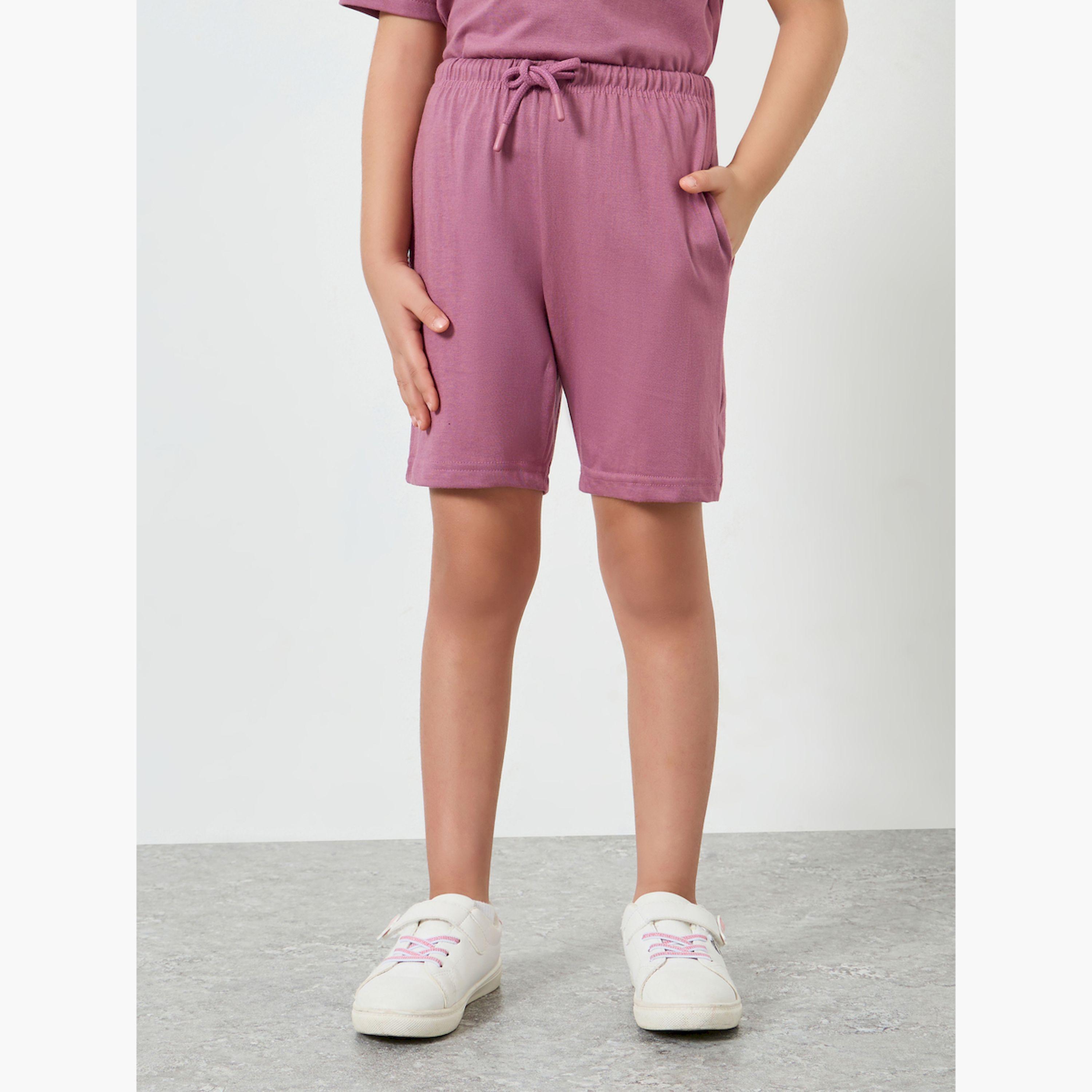 مجموعة من شورت وتيشيرت بقصة واسعة جداً بطبعات نصية للبنات-girls-clothing-setsandcoords-image-5