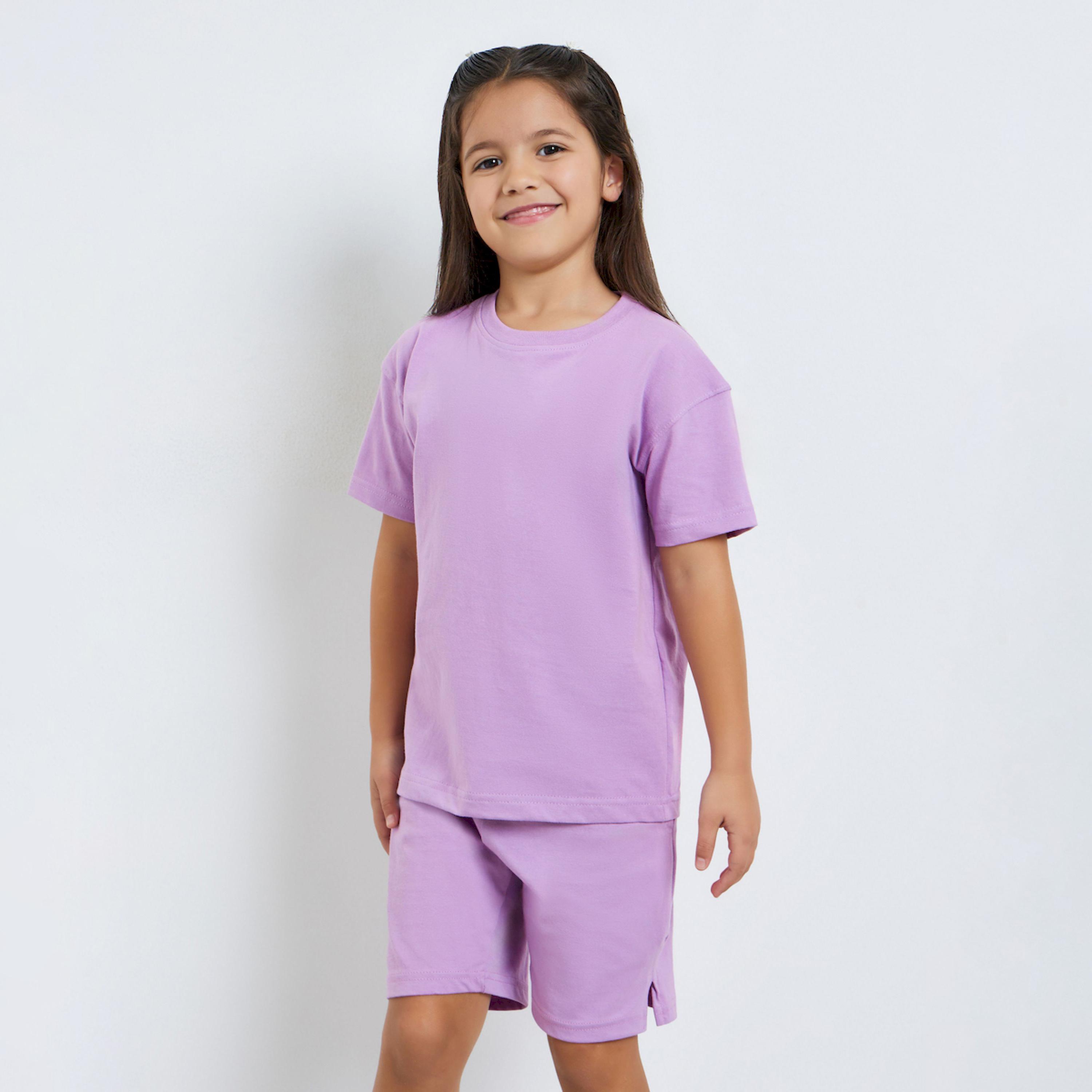 Styli Girls Cotton Round Neck T-Shirt and Shorts Set-girls-clothing-setsandcoords-image-1